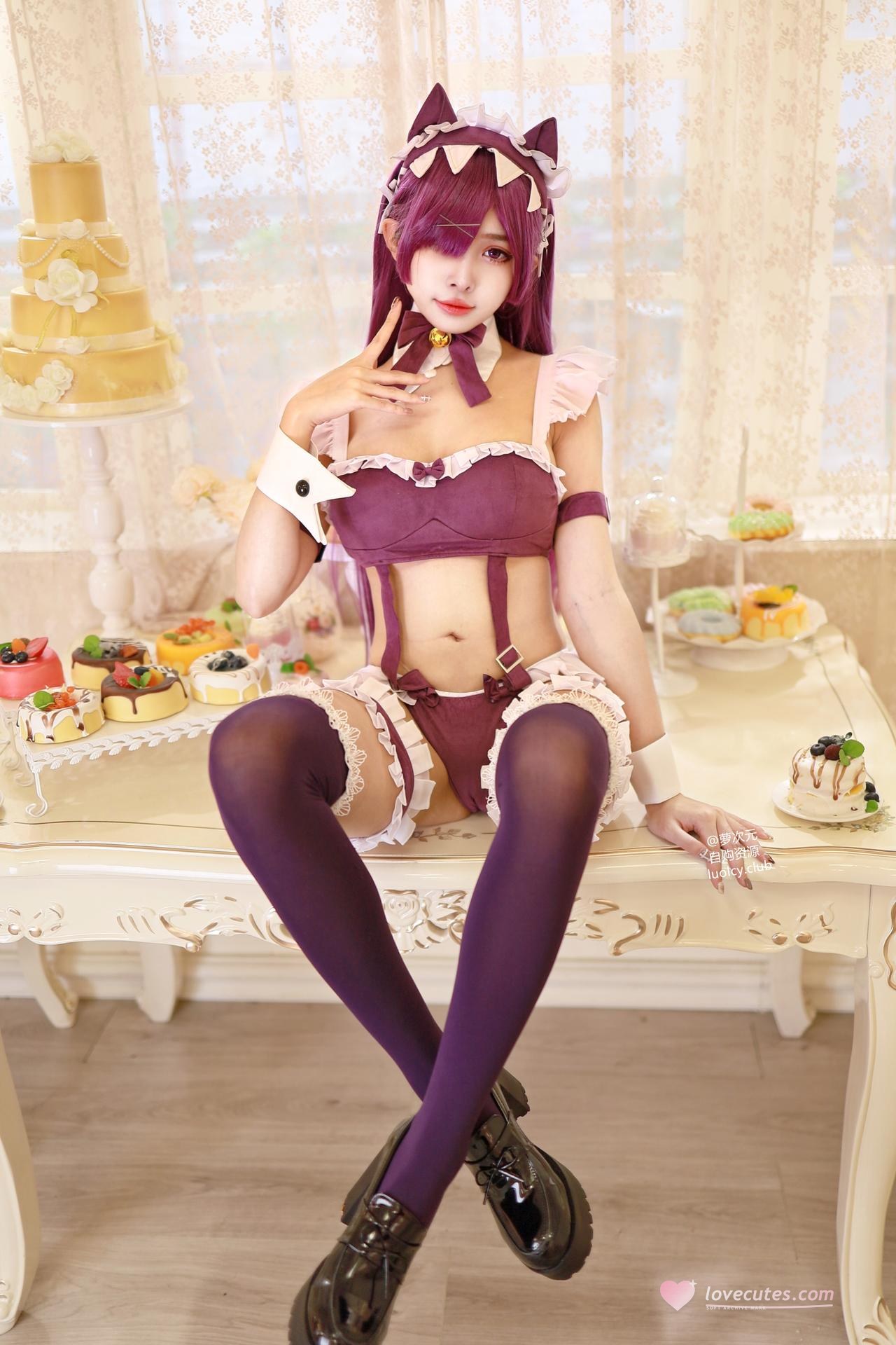 [コスプレ] 慕慕Momo - 4K 猫女仆 Neko Maid 猫耳女仆黑丝 巨乳美腿视频 57P5V