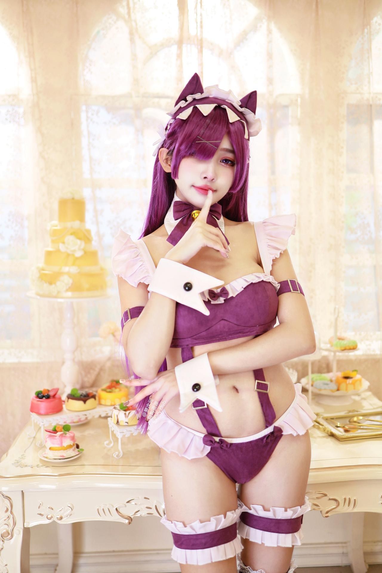 [コスプレ] 慕慕Momo - 4K 猫女仆 Neko Maid 猫耳女仆黑丝 巨乳美腿视频 57P5V