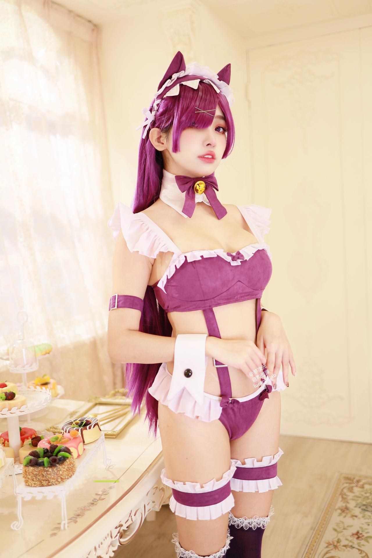 [Cosplay] Mumu Momo bộ ảnh cosplay, maid, black stockings, busty styling 57P5V