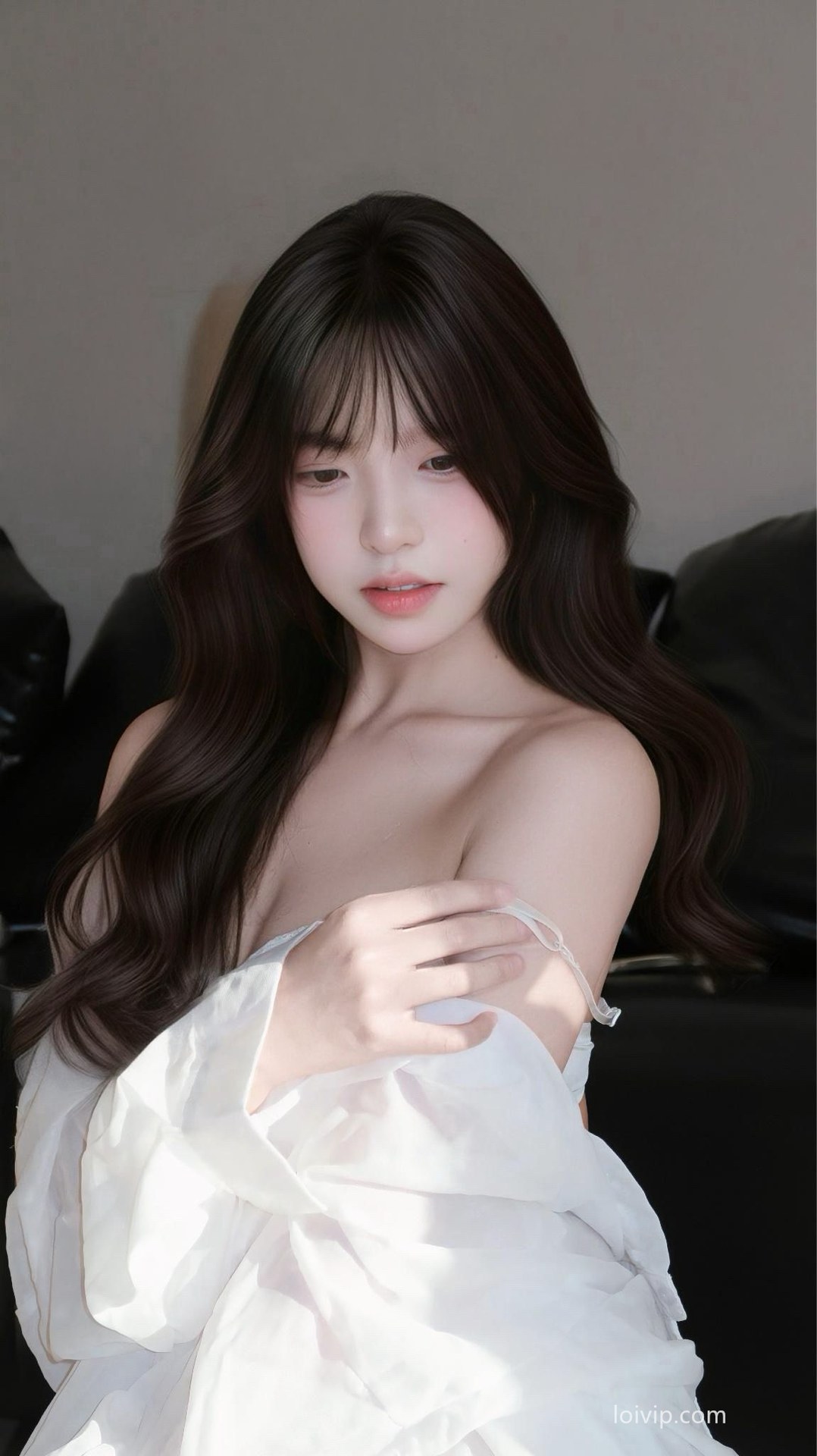 [私房] フォトセット 你的真真u - 白衬衫 白衬衫蕾丝内衣 浴室私房美腿 66P2V