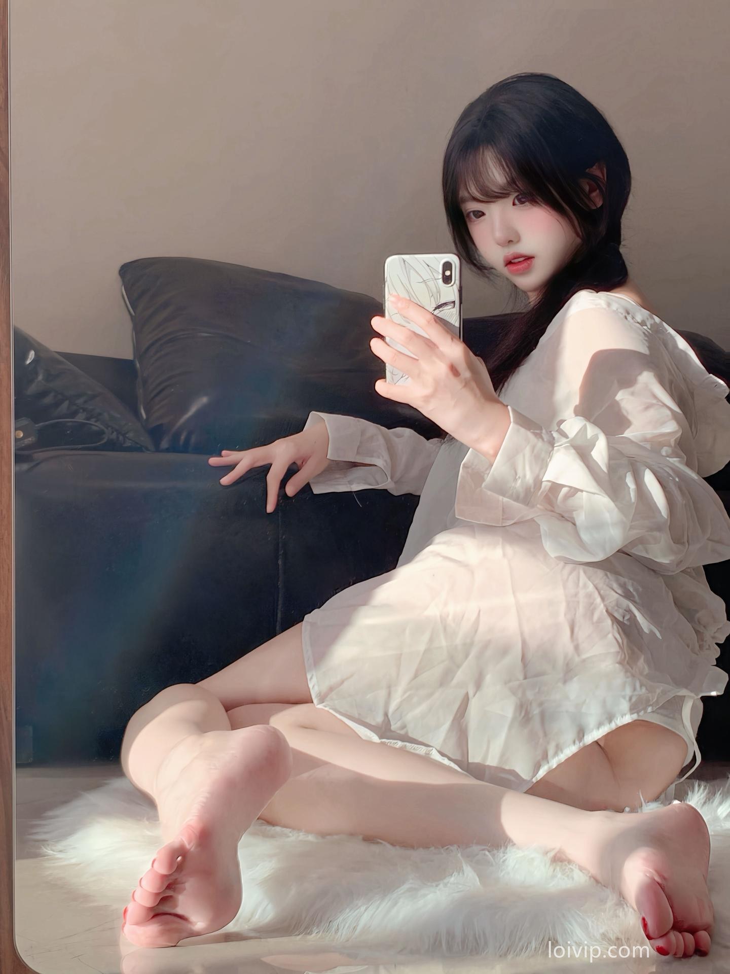 [私房] フォトセット 你的真真u - 白衬衫 白衬衫蕾丝内衣 浴室私房美腿 66P2V