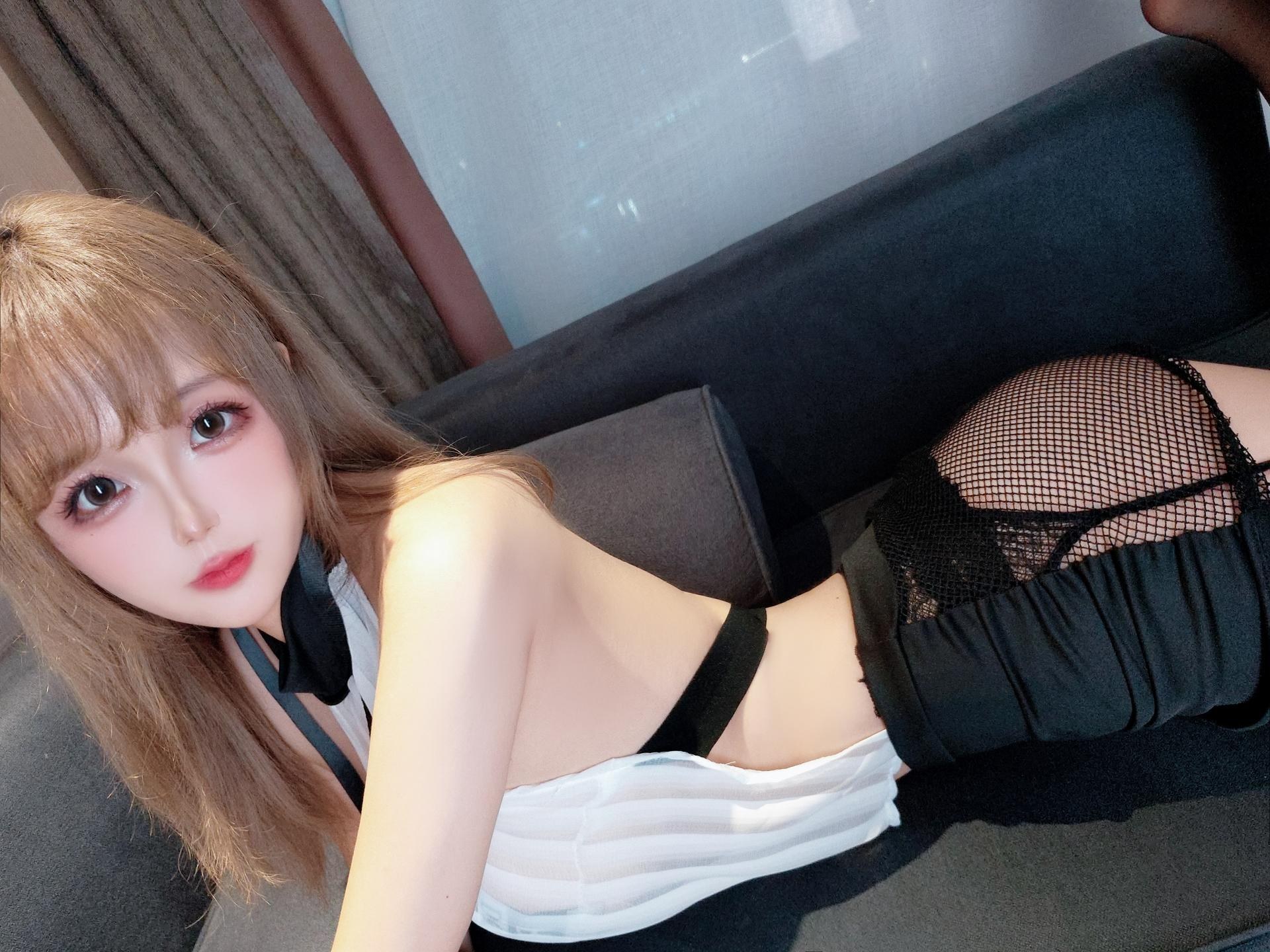 [Private Room] Hinajiao bộ ảnh private-room photos, black stockings, uniform styling, cleavage styling 90P17G4V