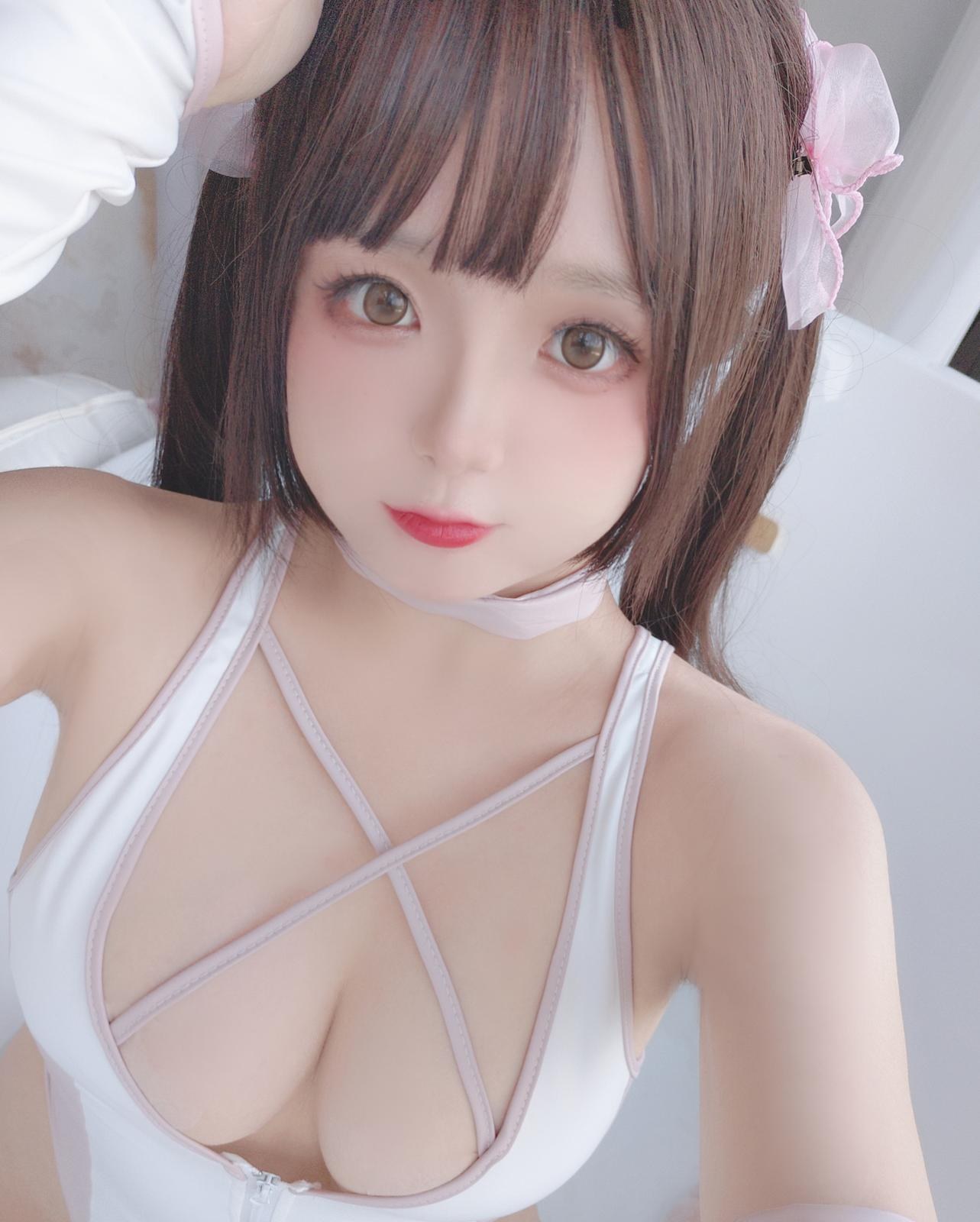 [Private Room] Hinajiao โฟโต้เซ็ต private-room photos, black stockings, uniform styling, cleavage styling 90P17G4V