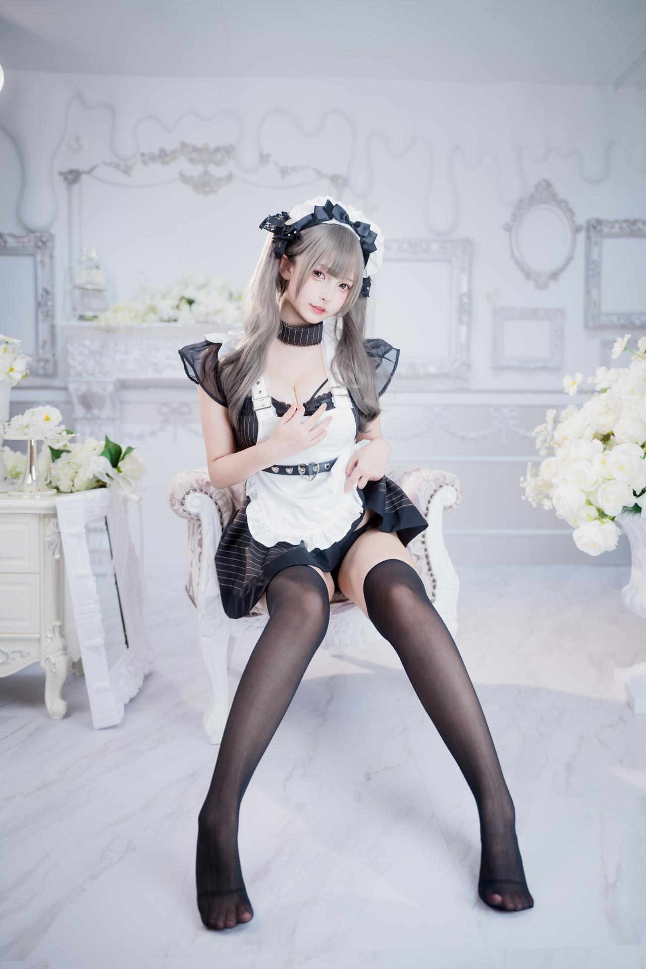 [Private Room] Kagurazaka Mafuyu bộ ảnh private-room photos, maid, black stockings, lingerie 75P2V