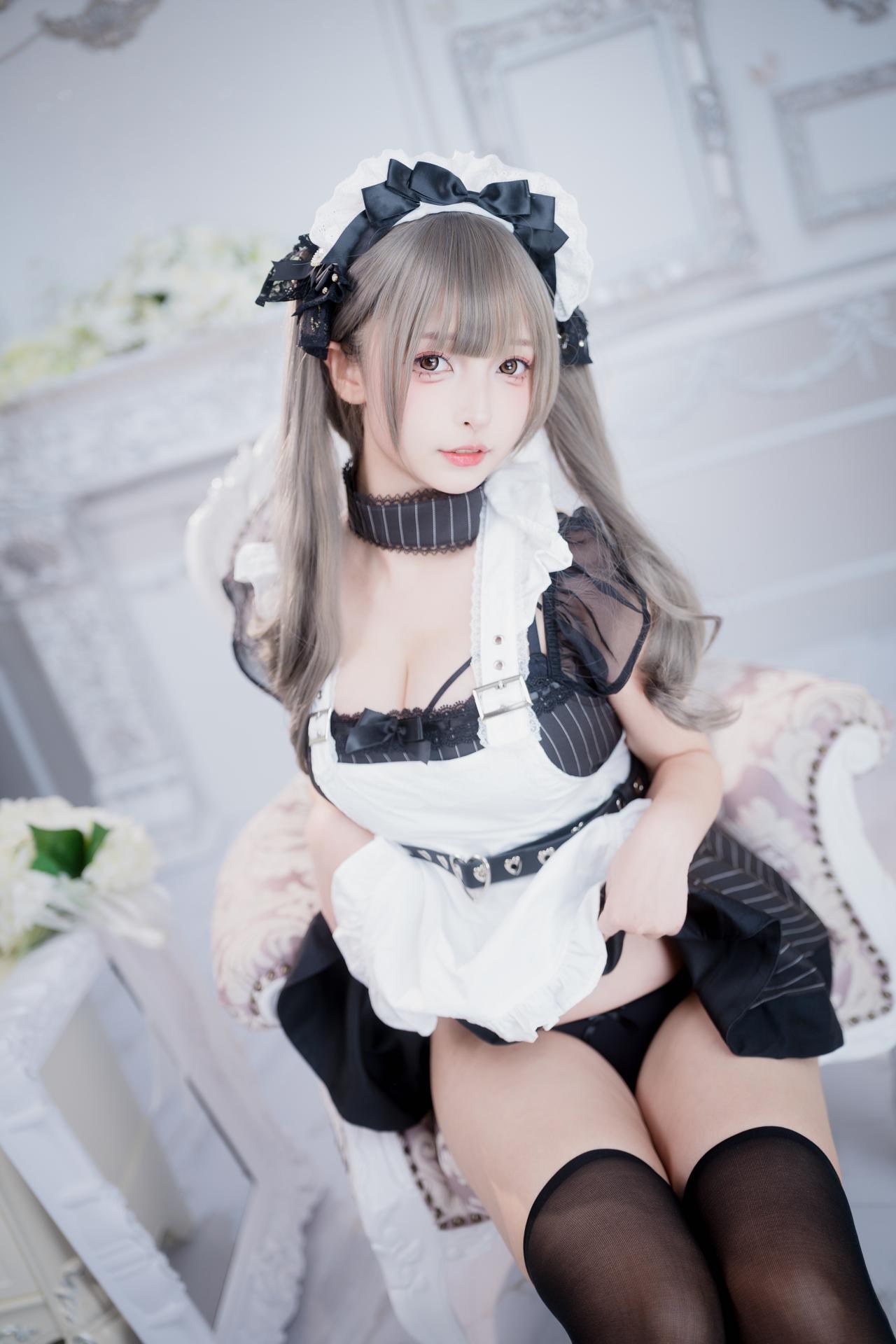 [私房] フォトセット 神楽坂真冬 - 妄想女仆 黑白女仆情趣 黑丝美腿视频 75P2V