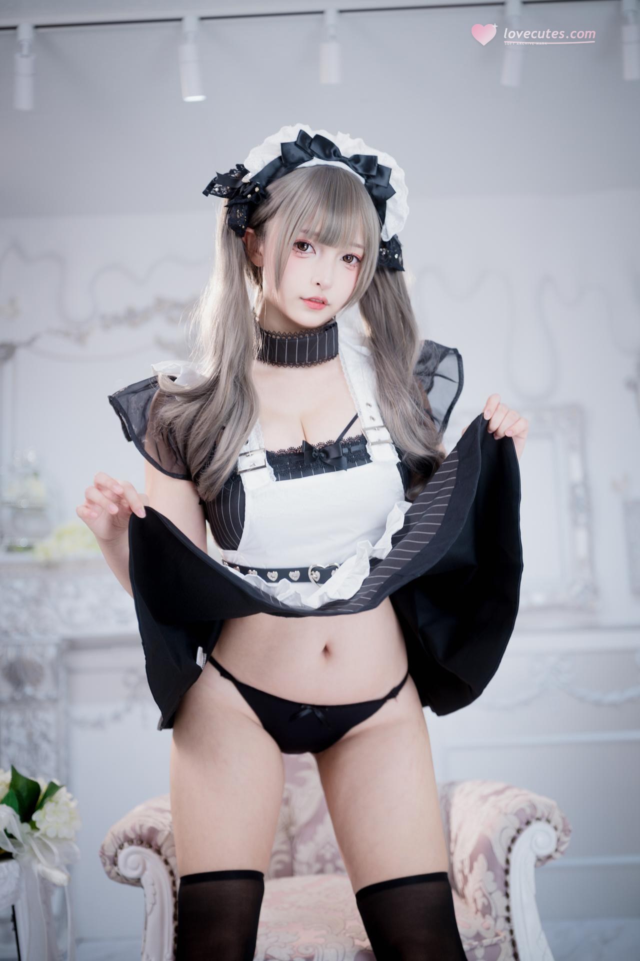 [私房] フォトセット 神楽坂真冬 - 妄想女仆 黑白女仆情趣 黑丝美腿视频 75P2V