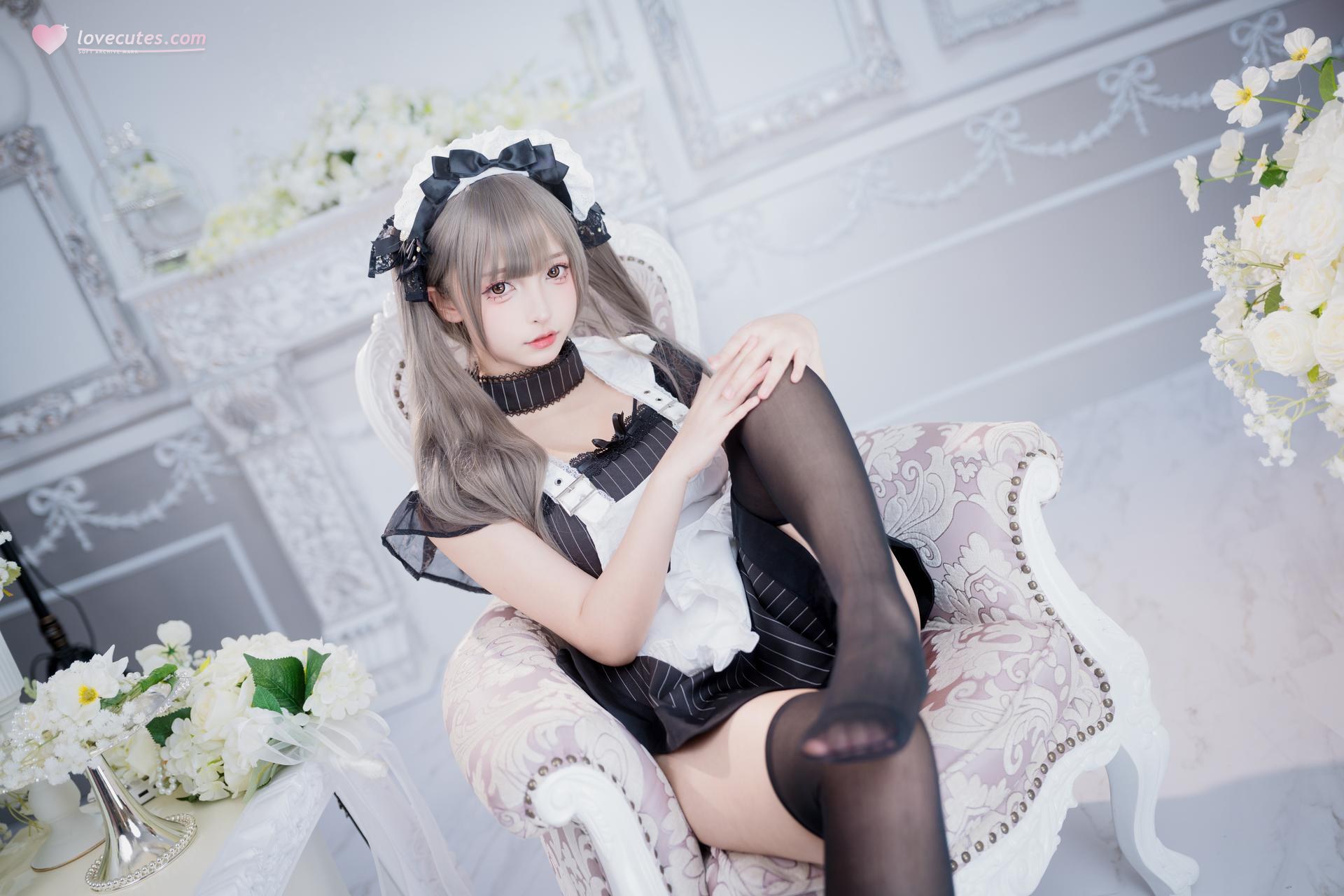 [Private Room] Kagurazaka Mafuyu bộ ảnh private-room photos, maid, black stockings, lingerie 75P2V