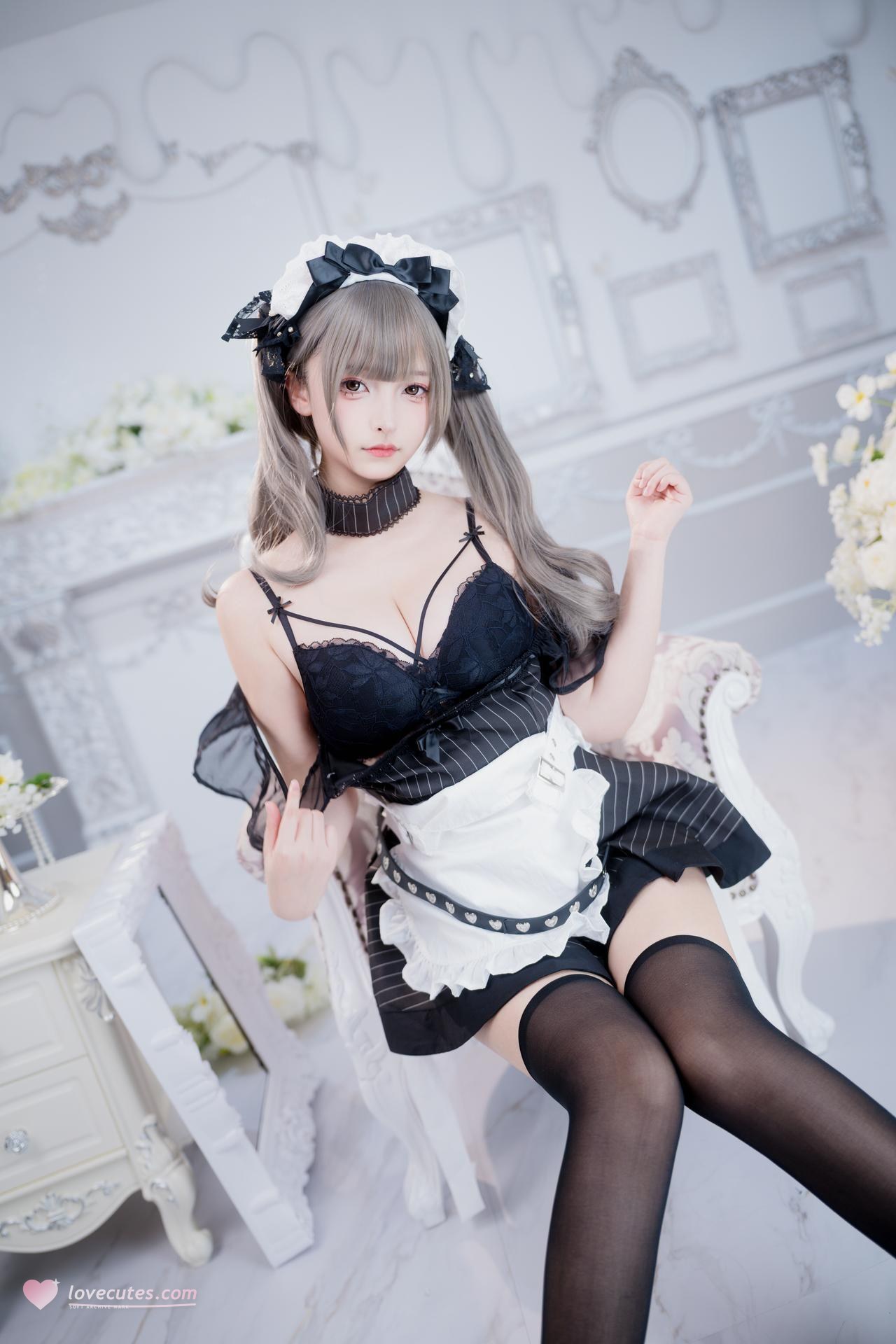 [Private Room] Kagurazaka Mafuyu bộ ảnh private-room photos, maid, black stockings, lingerie 75P2V