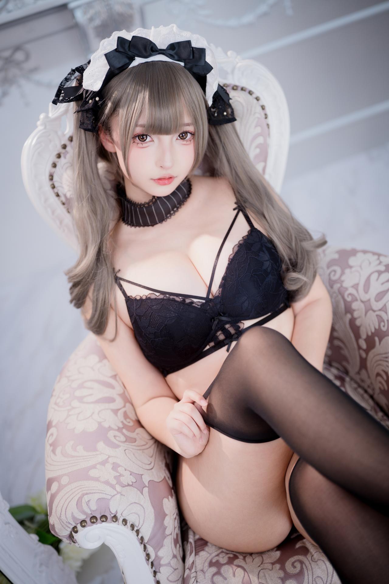 [Private Room] Kagurazaka Mafuyu bộ ảnh private-room photos, maid, black stockings, lingerie 75P2V