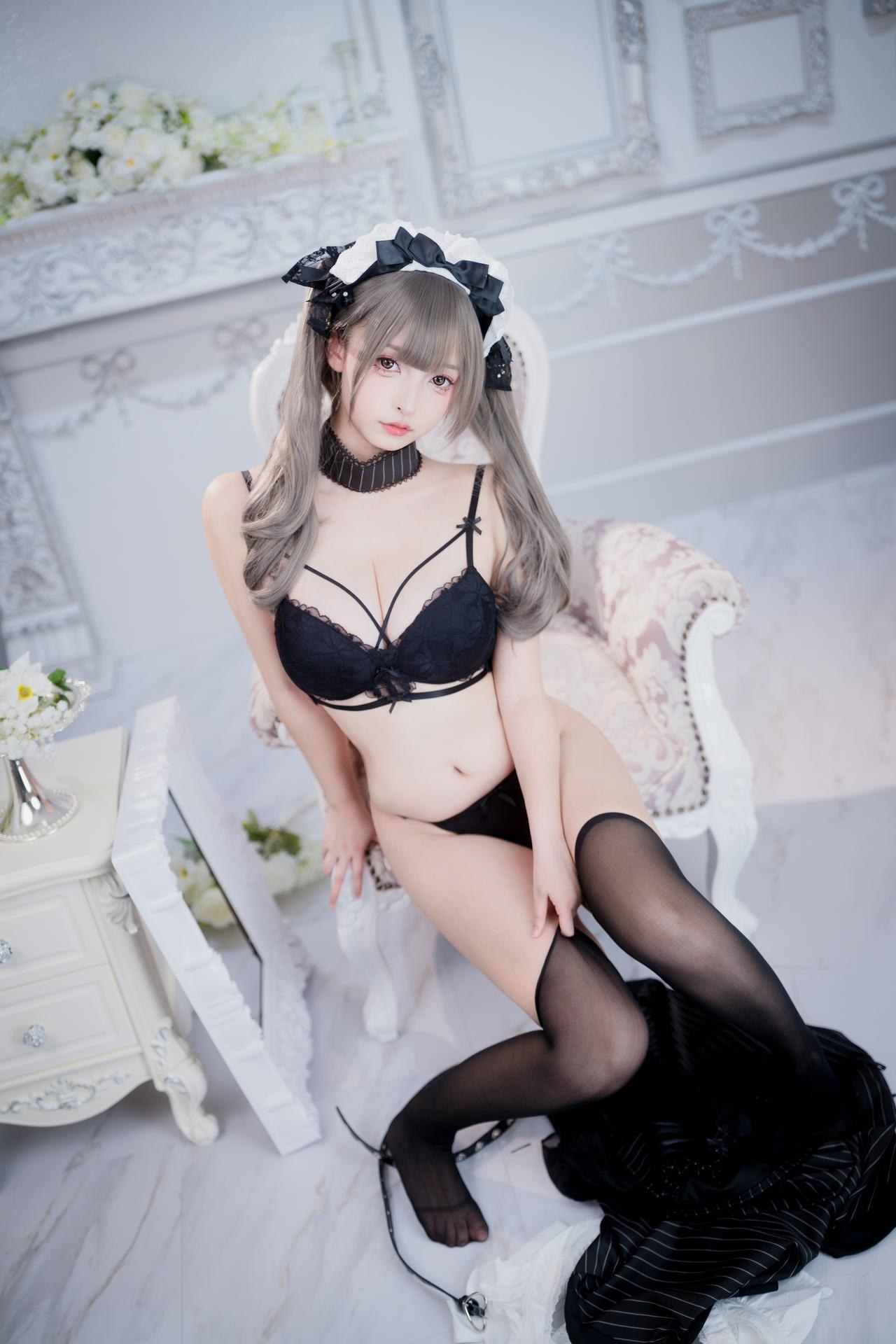 [私房] 神楽坂真冬 - 妄想女仆：黑白女仆情趣 黑丝美腿视频 75P2V