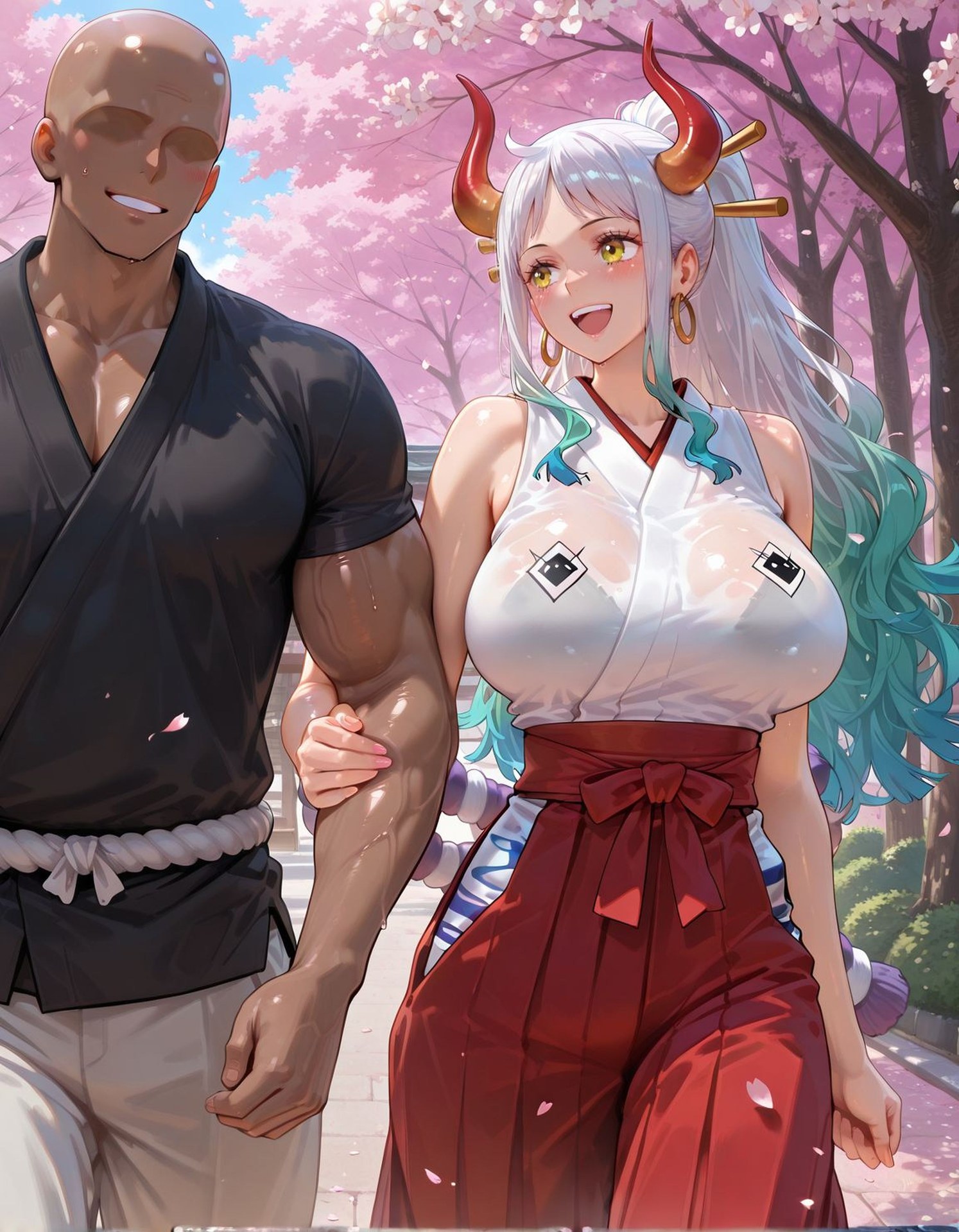 AI Porn - One Piece Yamato đồ bơi phong cách ướt nude người lớn bộ sưu tập AI 413P