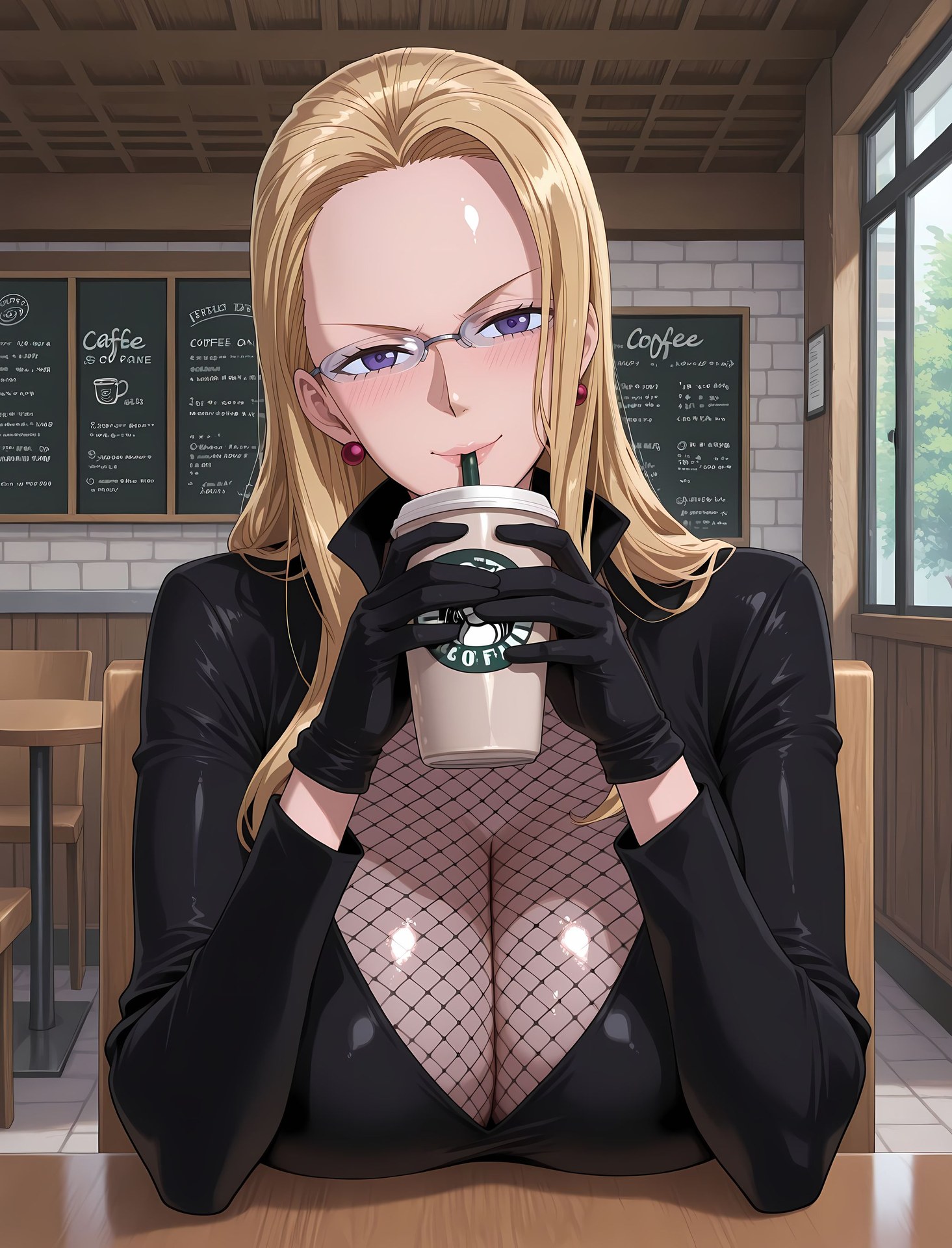 AI Porn - ONE PIECE カリファ 黒ストッキング ボディスーツ 制服風 AI画像ギャラリー 189P