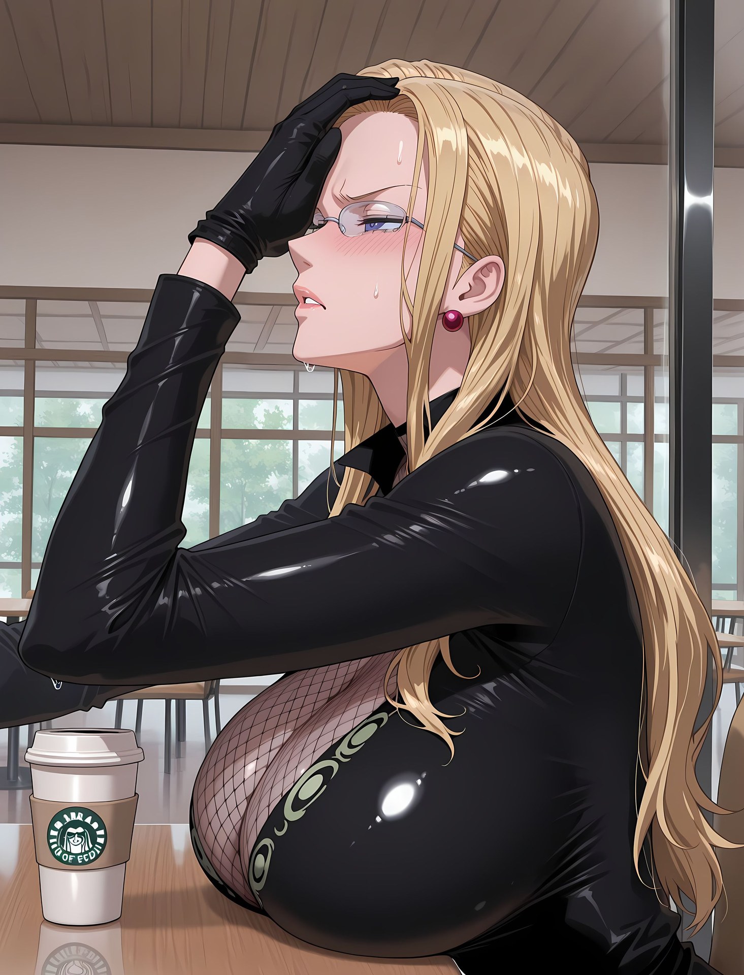 AI Porn - ONE PIECE カリファ 黒ストッキング ボディスーツ 制服風 AI画像ギャラリー 189P