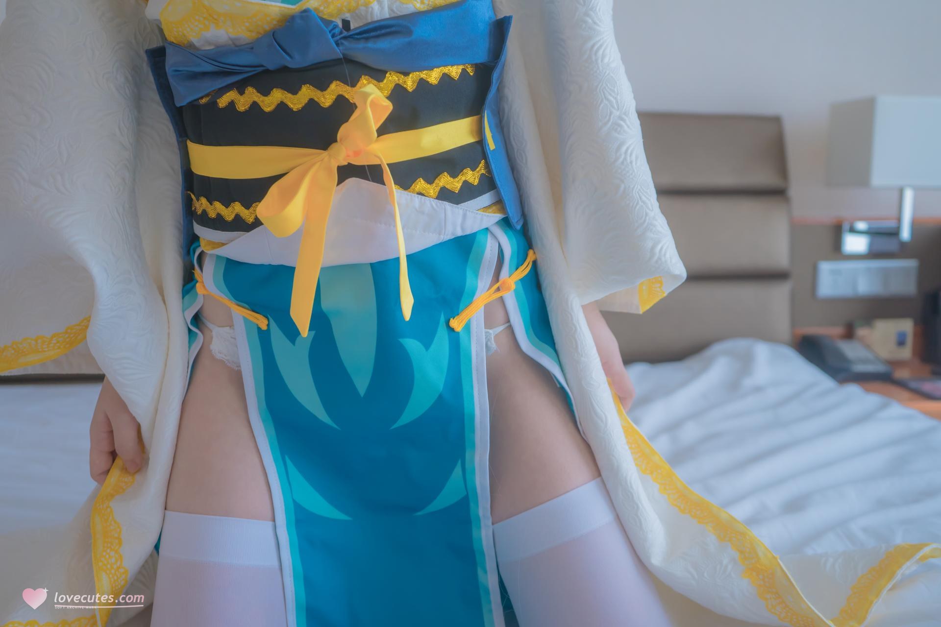 [คอสเพลย์] Shaonvyinghua - Kiyohime ถุงน่องขาวชุดชั้นในลูกไม้เซ็ตผู้ใหญ่ 88P1V