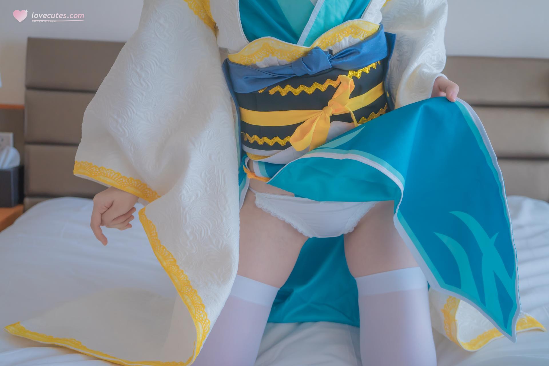 [คอสเพลย์] Shaonvyinghua - Kiyohime ถุงน่องขาวชุดชั้นในลูกไม้เซ็ตผู้ใหญ่ 88P1V
