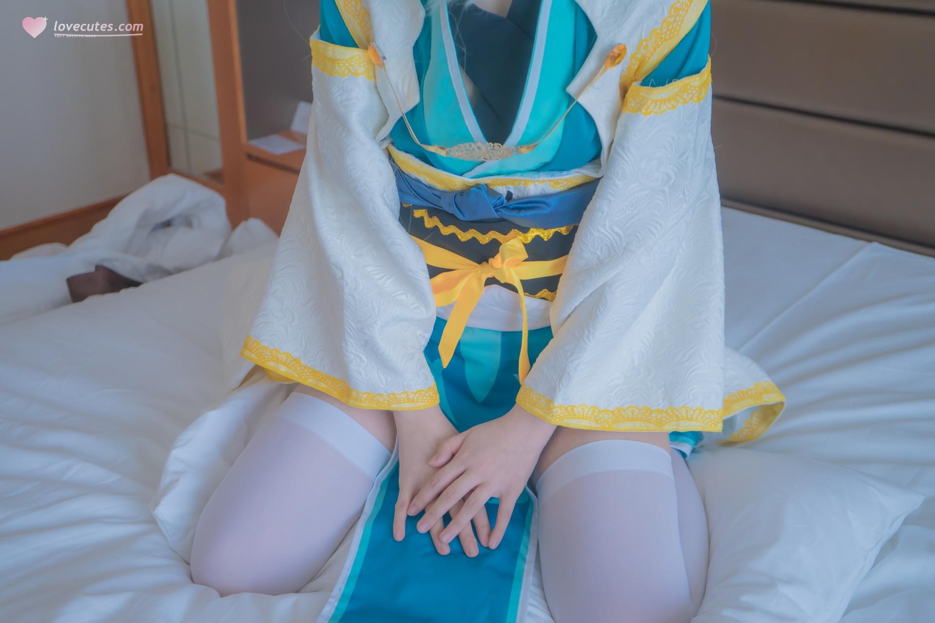 [คอสเพลย์] Shaonvyinghua - Kiyohime ถุงน่องขาวชุดชั้นในลูกไม้เซ็ตผู้ใหญ่ 88P1V
