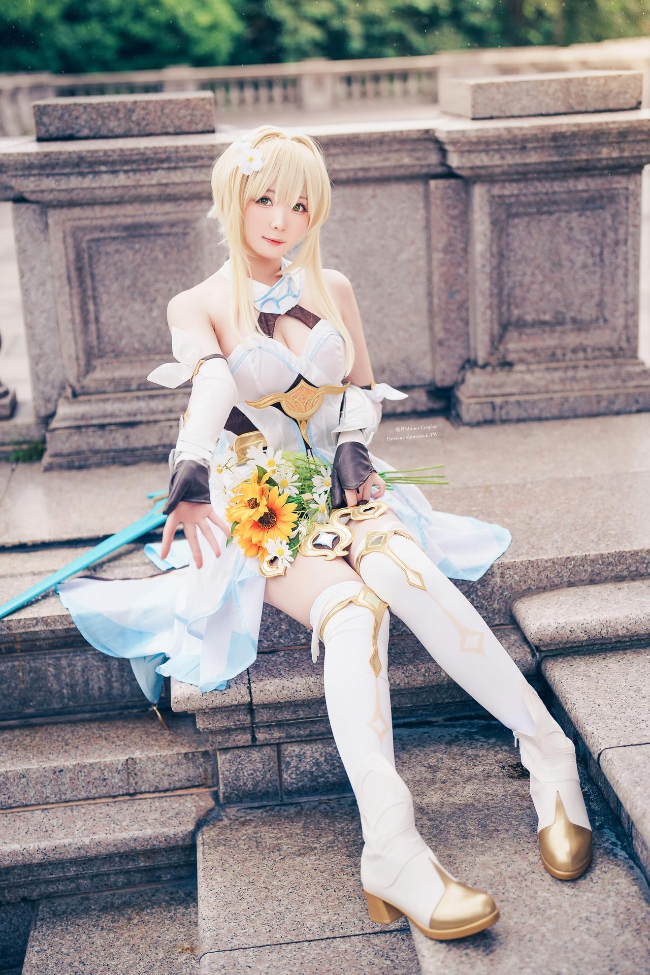 [cosplay] 霜月shimo - 原神 熒：旅行者服装美腿角色還原 18P