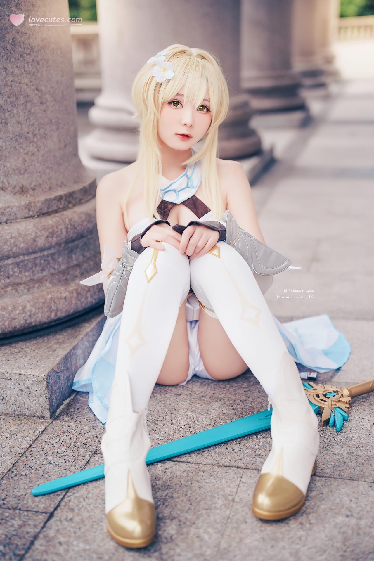 [cosplay] 霜月shimo - 原神 熒：旅行者服装美腿角色還原 18P