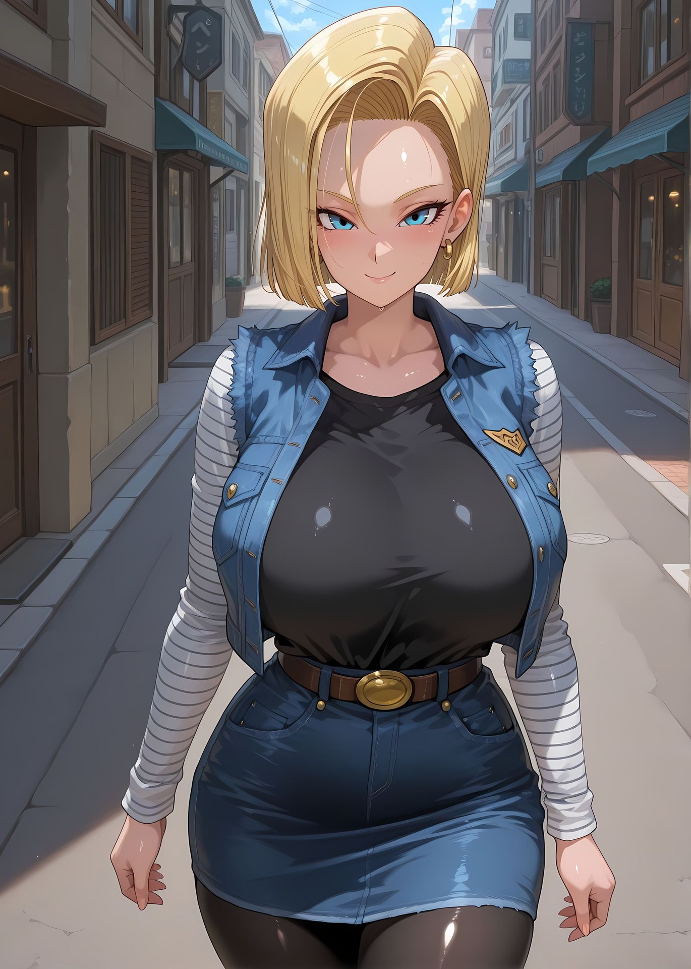 AI Porn - Dragon Ball Android 18 바디수트 젖은 연출 노출 누드 AI 이미지 갤러리 177P