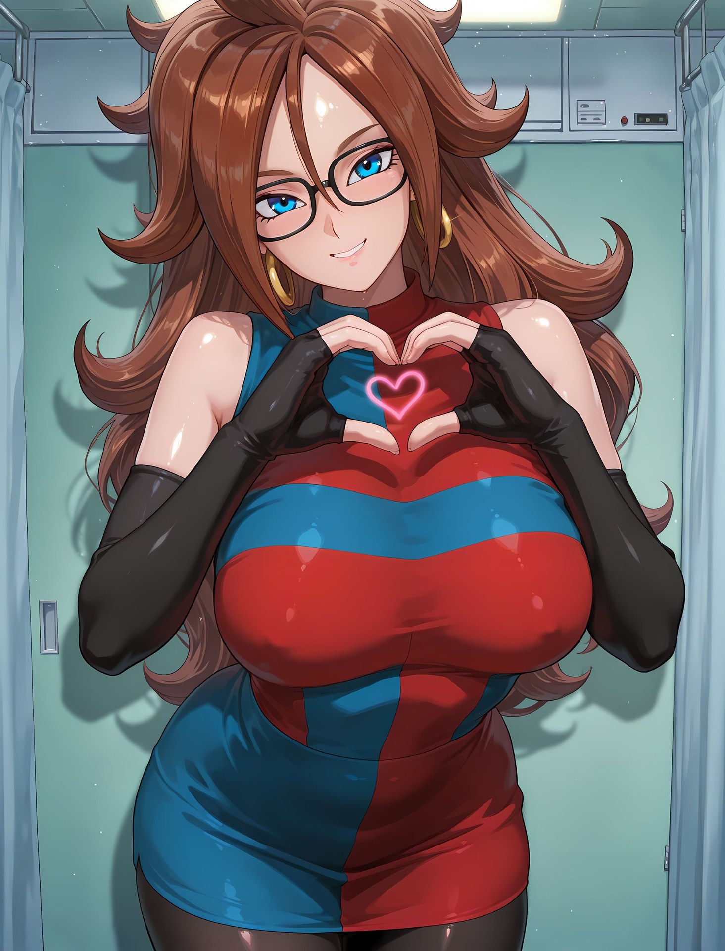 AI Porn - Dragon Ball Android 21 바디수트 젖은 연출 노출 누드 AI 이미지 갤러리 161P