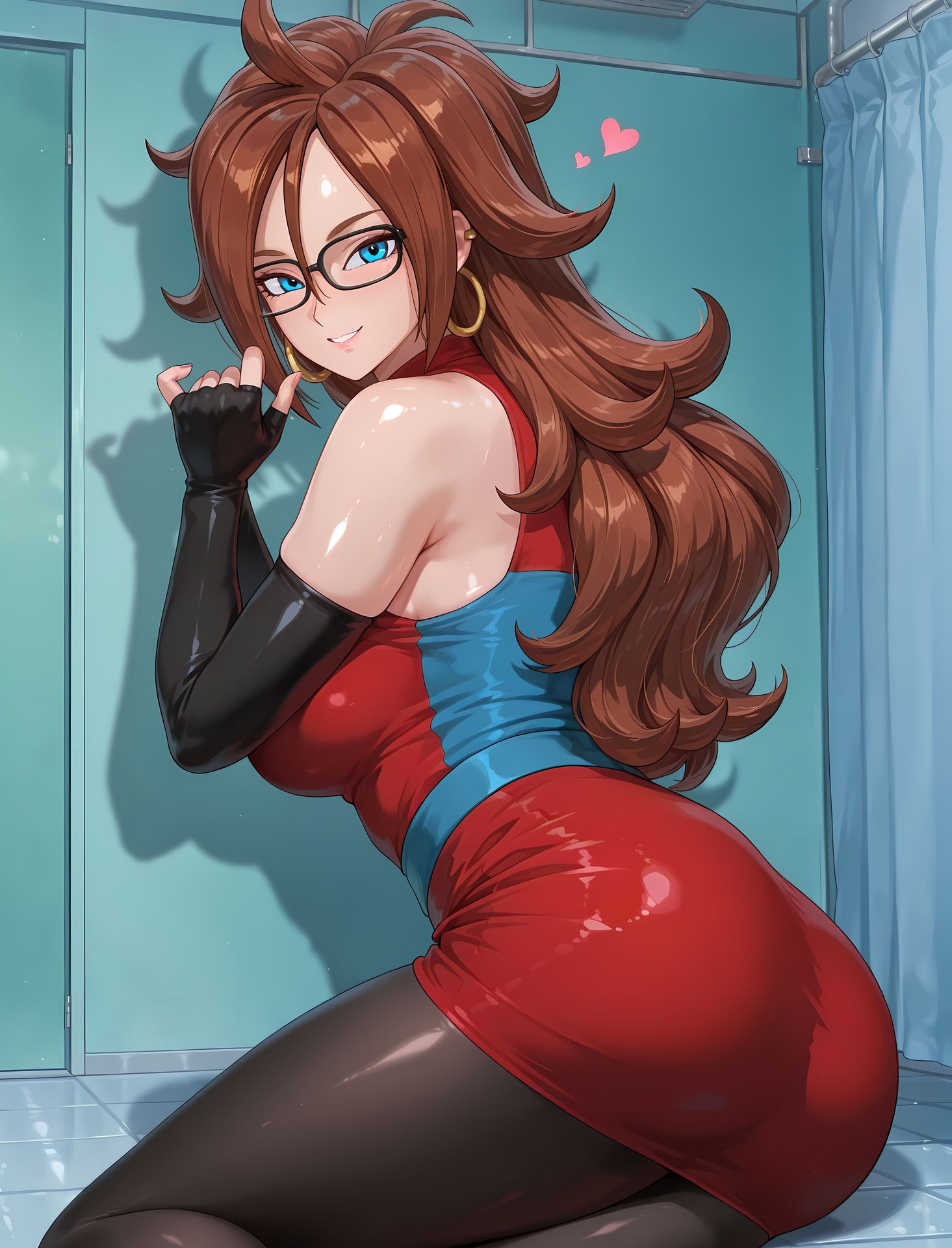 AI Porn - Dragon Ball Android 21 바디수트 젖은 연출 노출 누드 AI 이미지 갤러리 161P