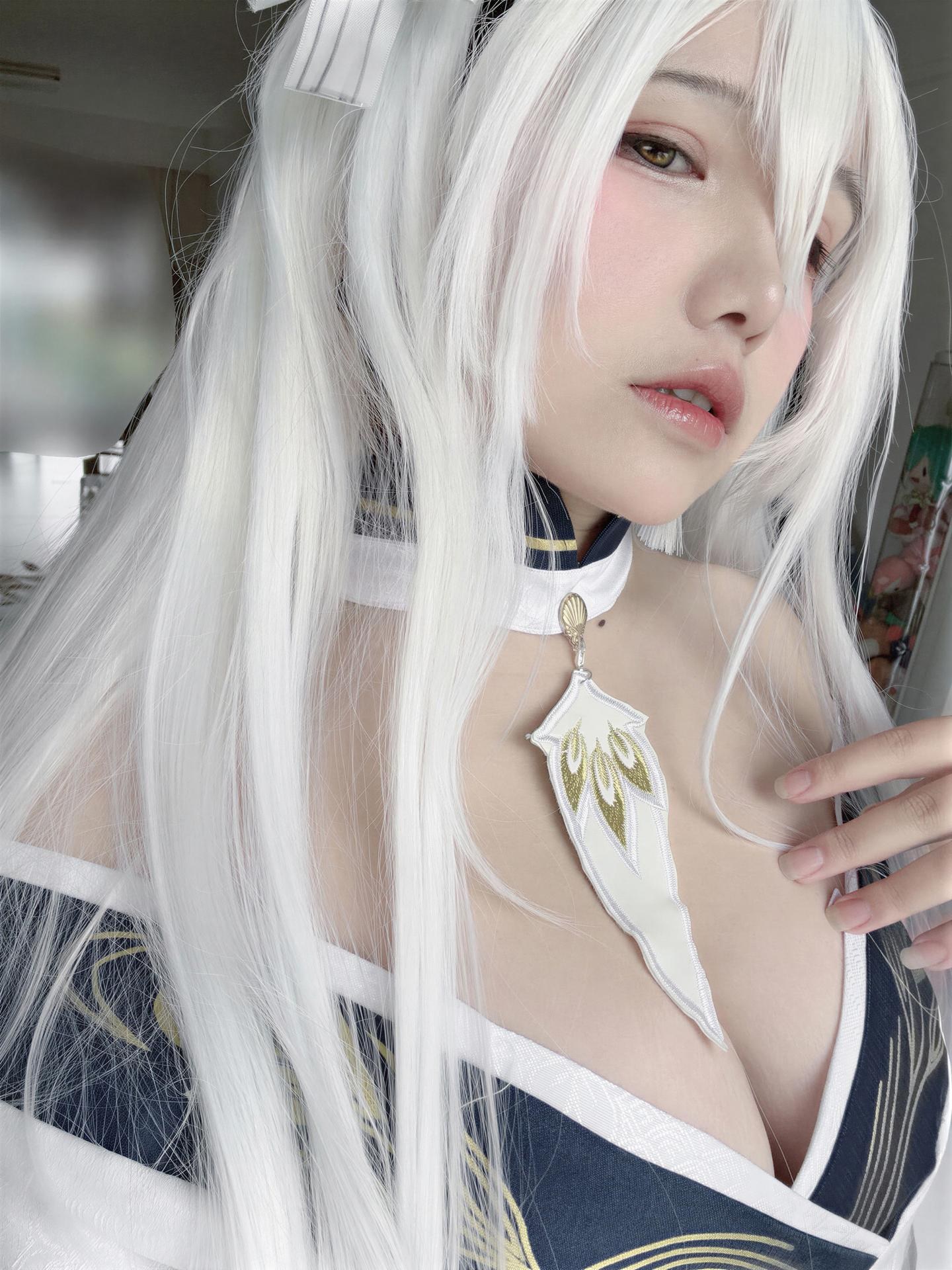 [cosplay] 阿半今天很开心 - 碧蓝航线 白凤和服：和服白丝角色还原 60P1V