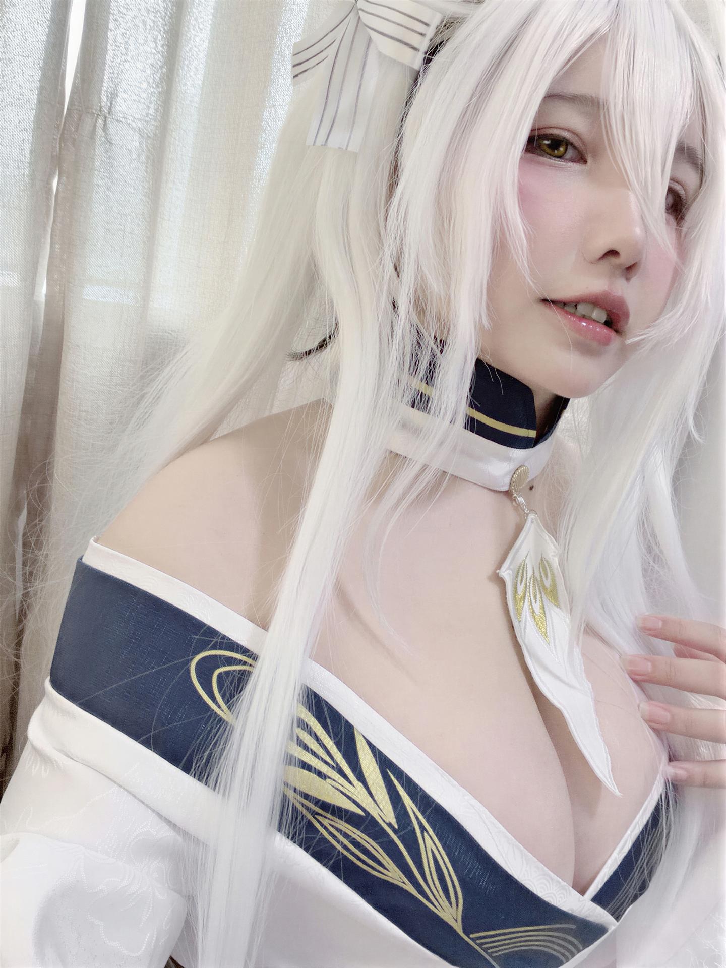 [cosplay] 阿半今天很开心 - 碧蓝航线 白凤和服：和服白丝角色还原 60P1V