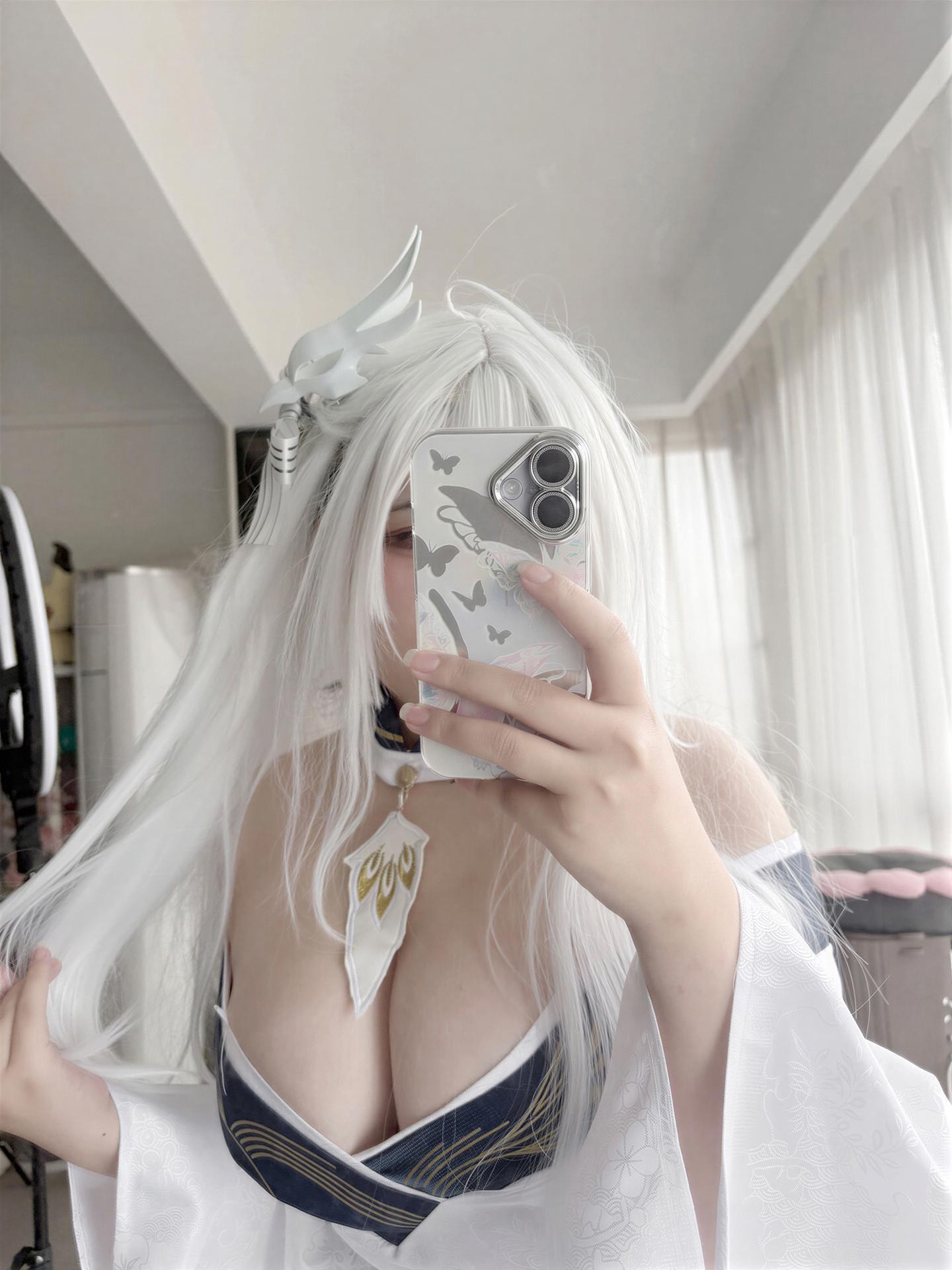 [cosplay] 阿半今天很开心 - 碧蓝航线 白凤和服：和服白丝角色还原 60P1V