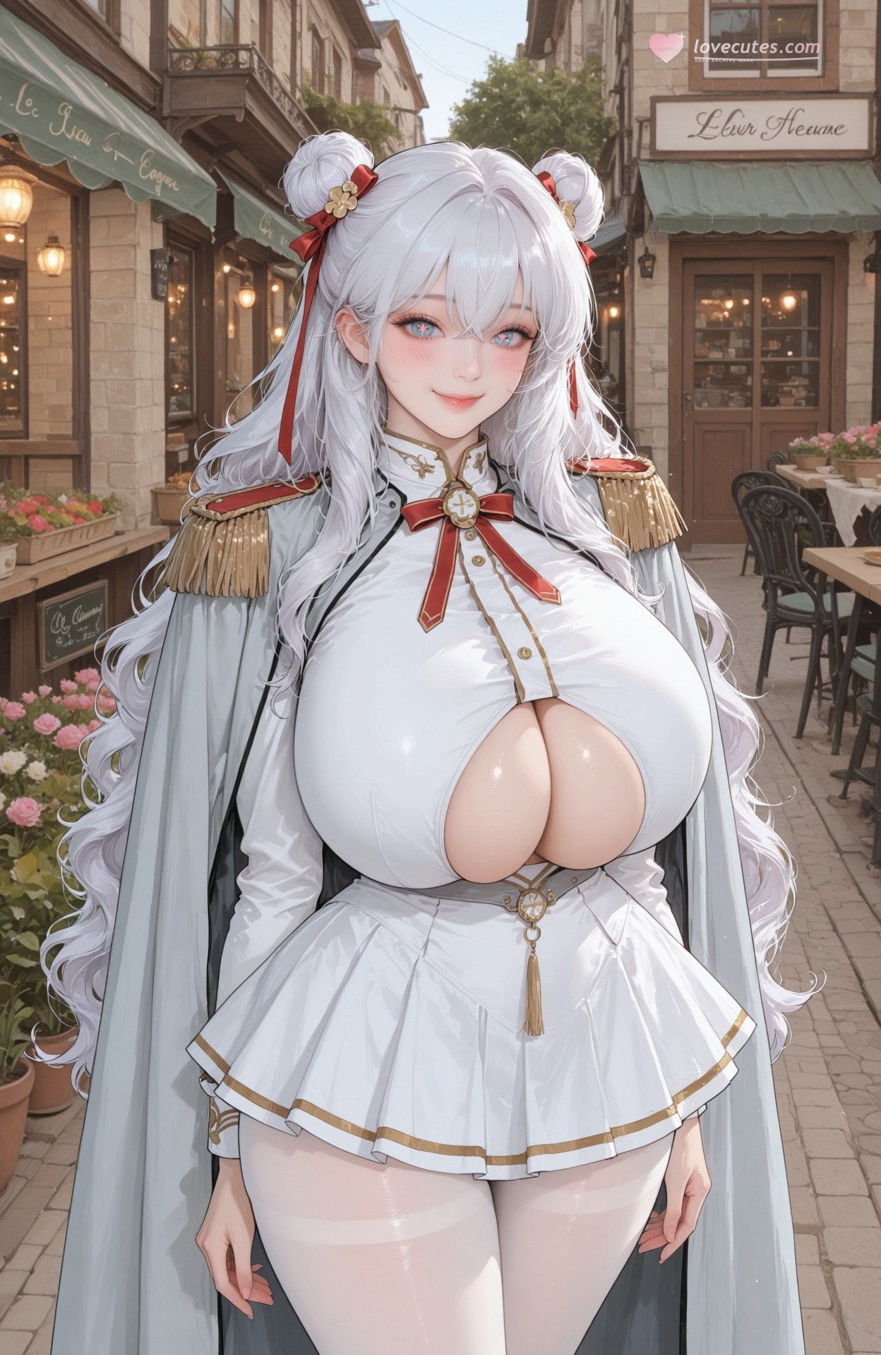 AI Generated Anime Girl - Azur Lane Le Malin bộ ảnh AI uniform styling, explicit nude detail 101P