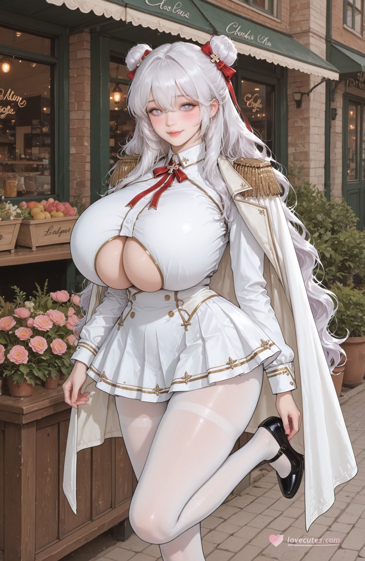 AI Generated Anime Girl - Azur Lane Le Malin bộ ảnh AI uniform styling, explicit nude detail 101P