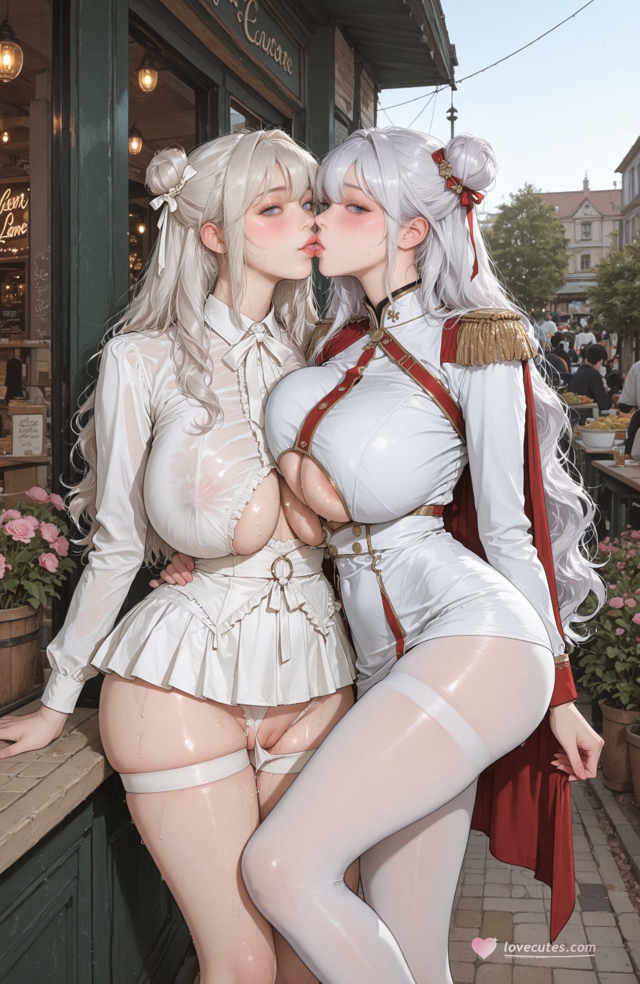 AI Generated Anime Girl - Azur Lane Le Malin bộ ảnh AI uniform styling, explicit nude detail 101P
