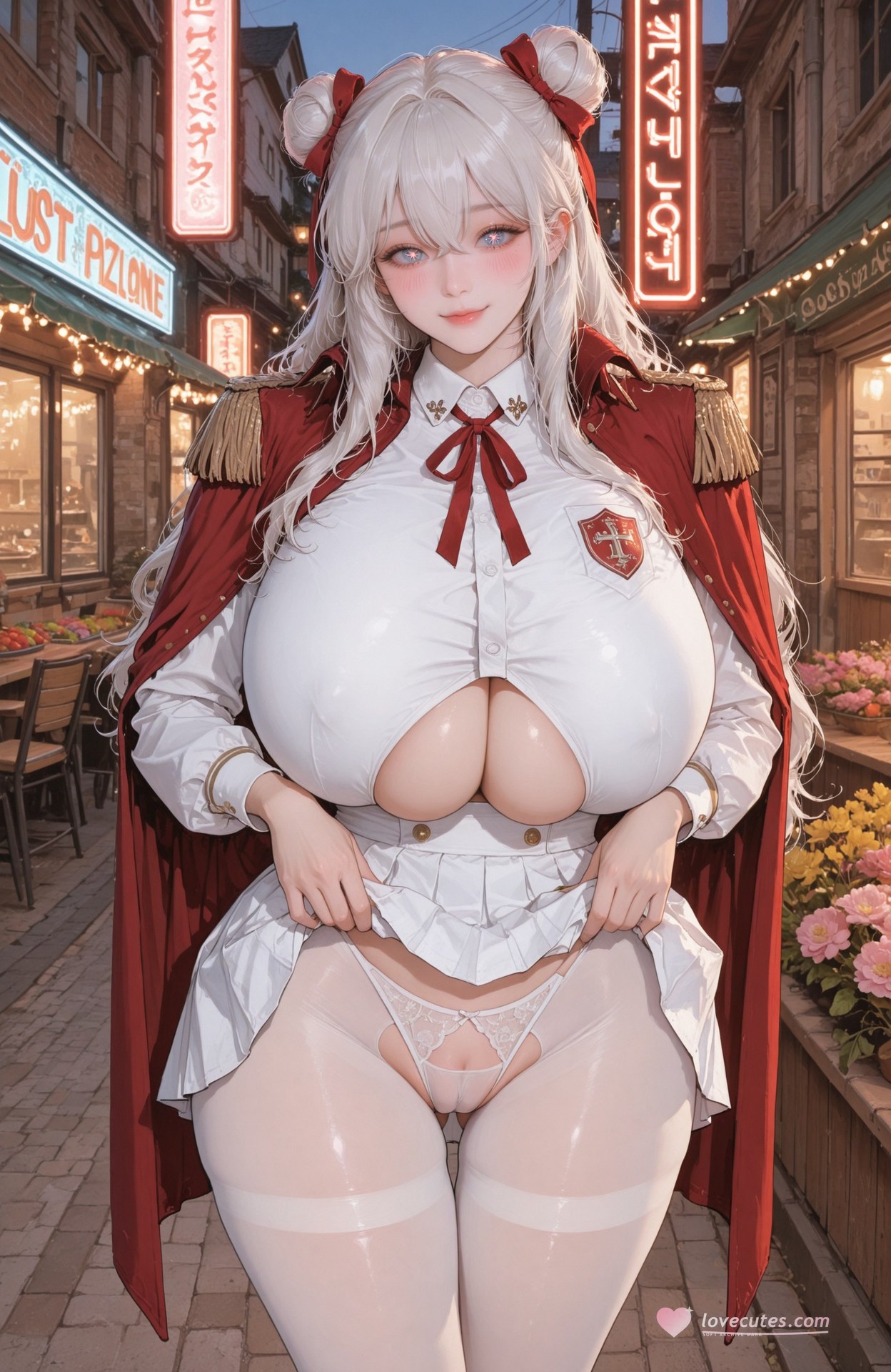 AI Generated Anime Girl - Azur Lane Le Malin bộ ảnh AI uniform styling, explicit nude detail 101P