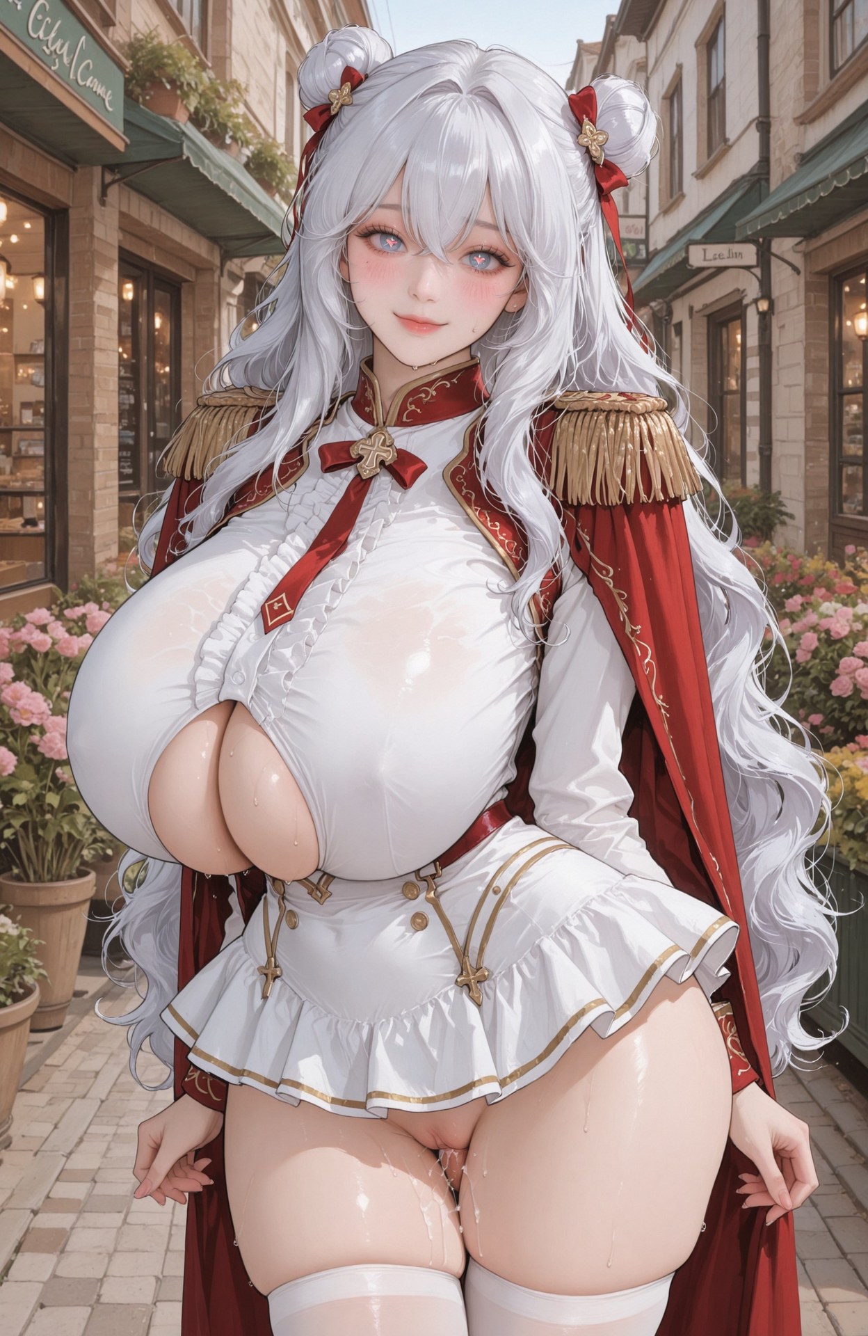AI Generated Anime Girl - Azur Lane Le Malin bộ ảnh AI uniform styling, explicit nude detail 101P