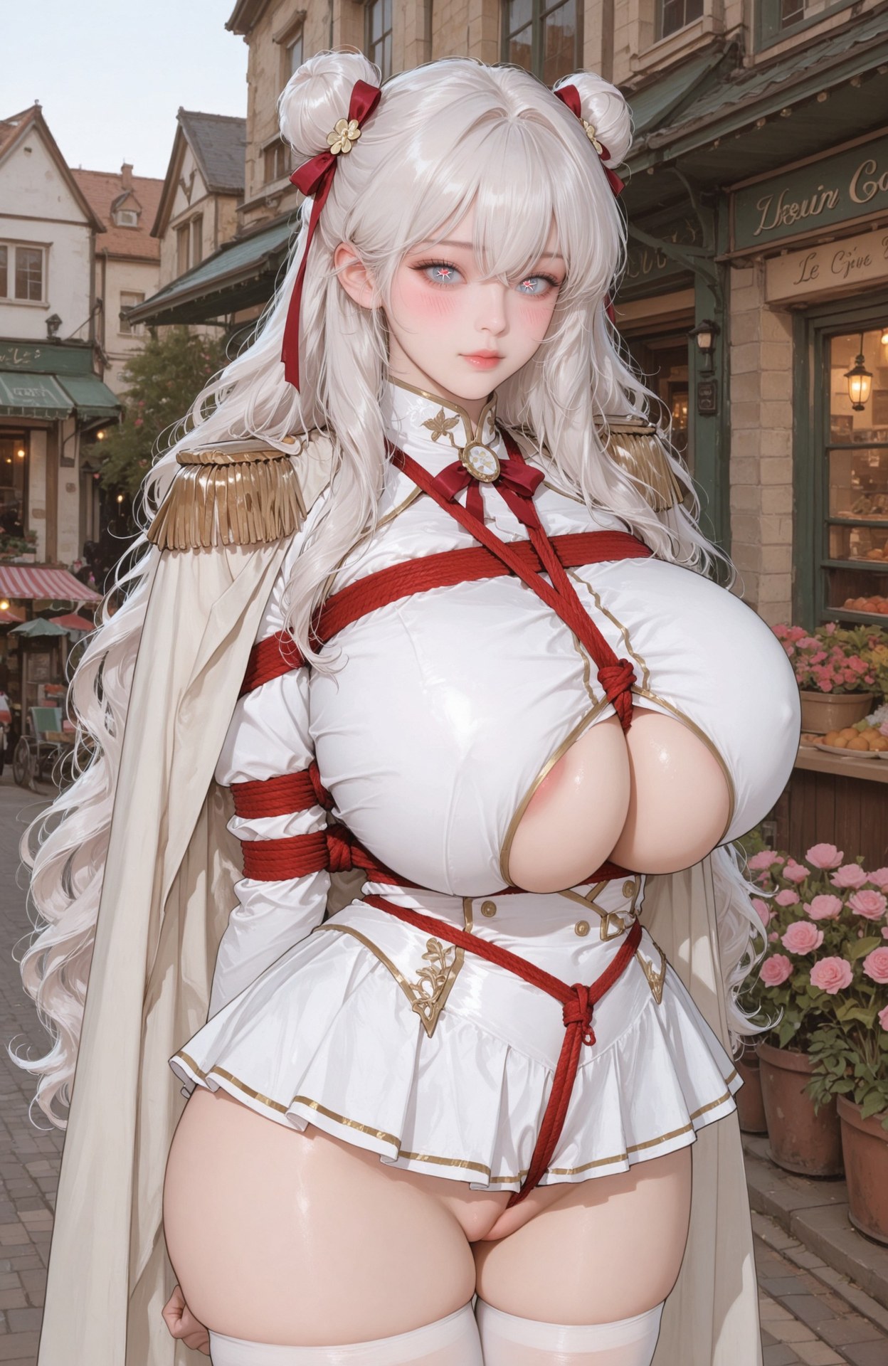 AI Generated Anime Girl - Azur Lane Le Malin bộ ảnh AI uniform styling, explicit nude detail 101P