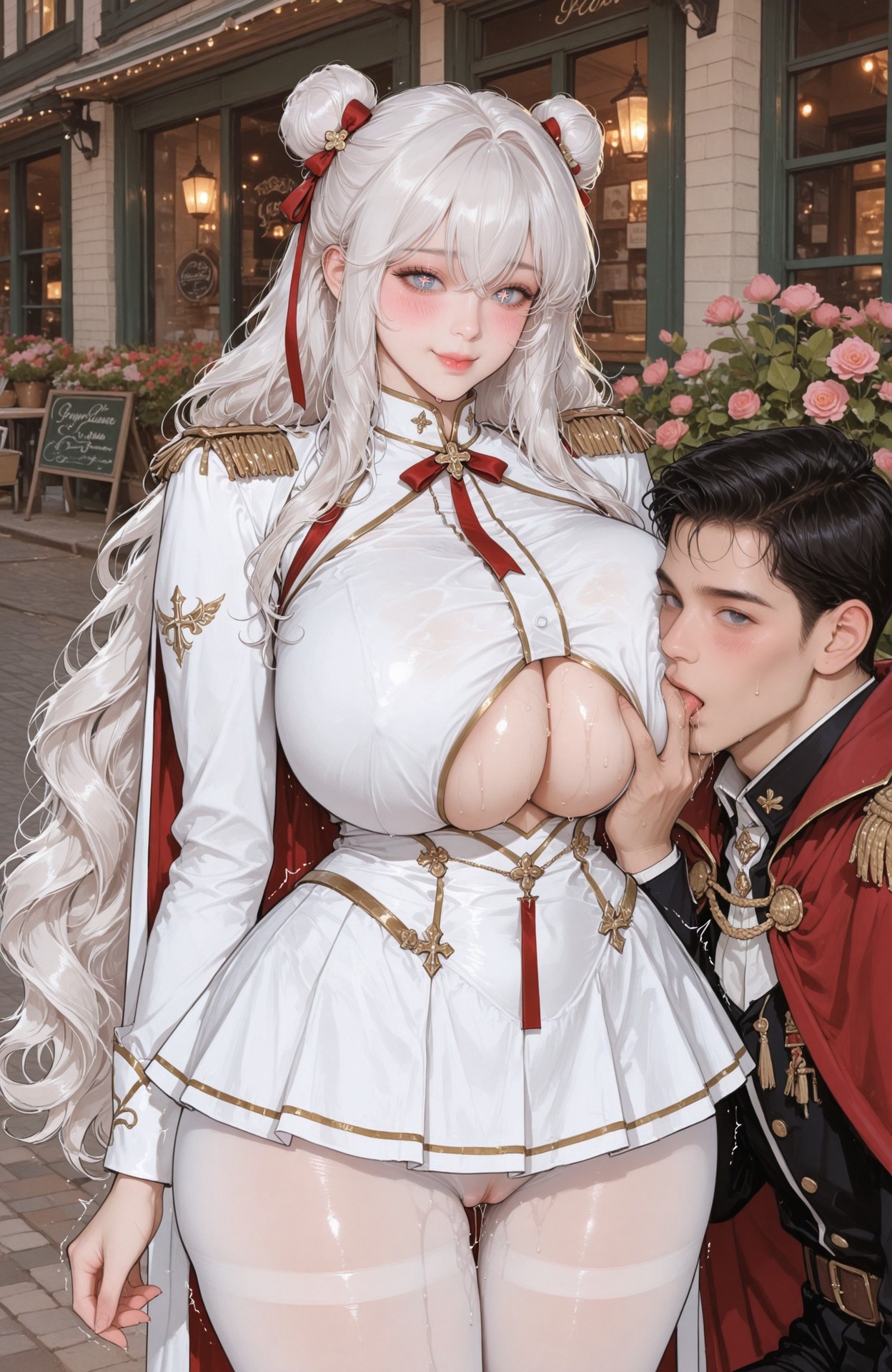 AI Generated Anime Girl - Azur Lane Le Malin bộ ảnh AI uniform styling, explicit nude detail 101P
