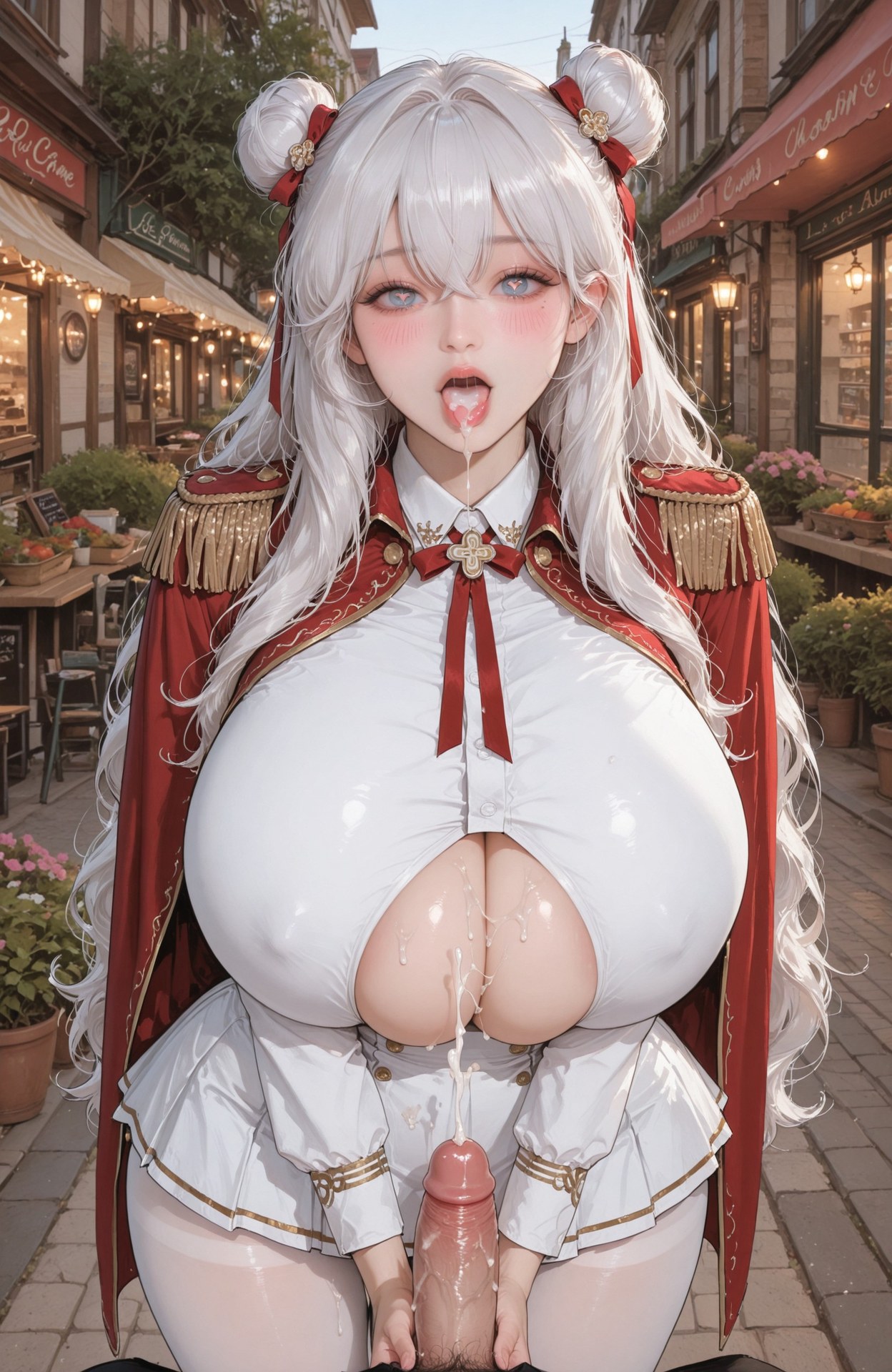 AI Generated Anime Girl - Azur Lane Le Malin bộ ảnh AI uniform styling, explicit nude detail 101P