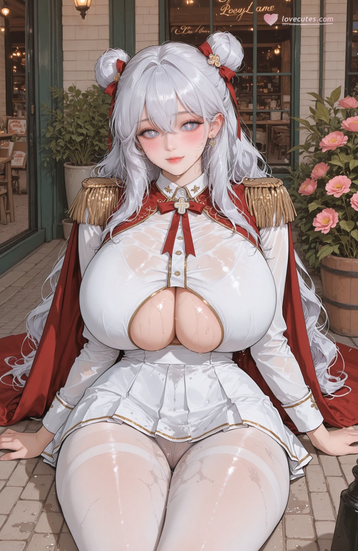 AI Generated Anime Girl - Azur Lane Le Malin bộ ảnh AI uniform styling, explicit nude detail 101P