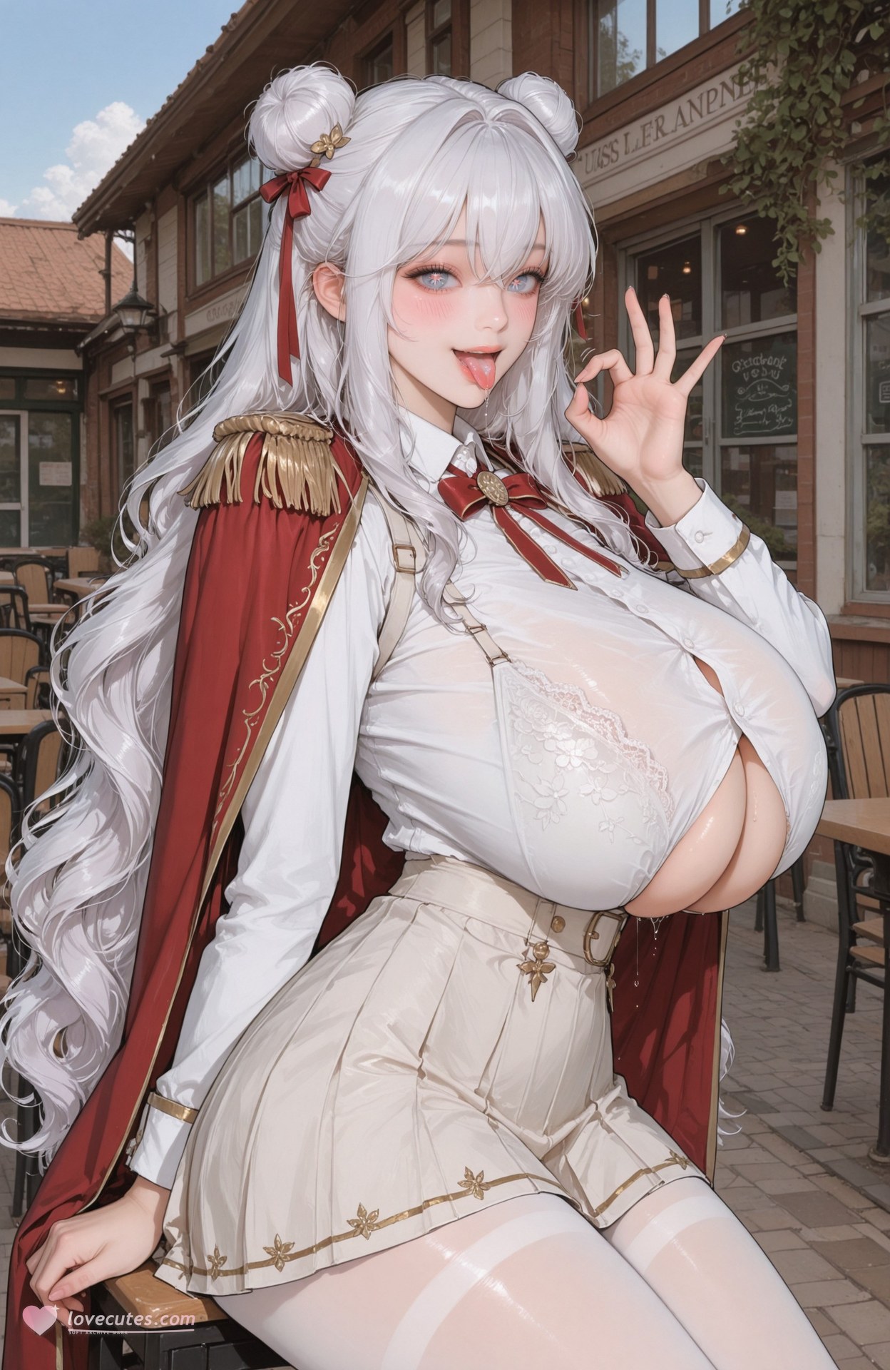 AI Generated Anime Girl - Azur Lane Le Malin bộ ảnh AI uniform styling, explicit nude detail 101P