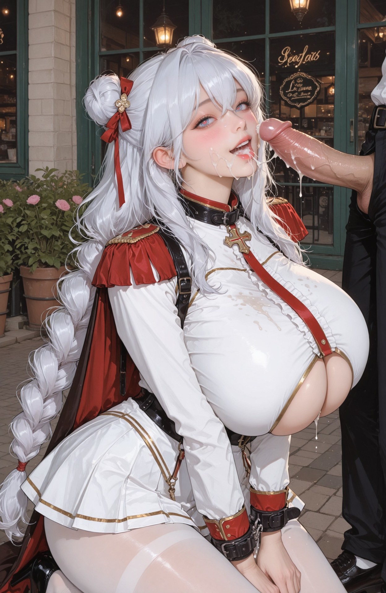 AI Generated Anime Girl - Azur Lane Le Malin bộ ảnh AI uniform styling, explicit nude detail 101P
