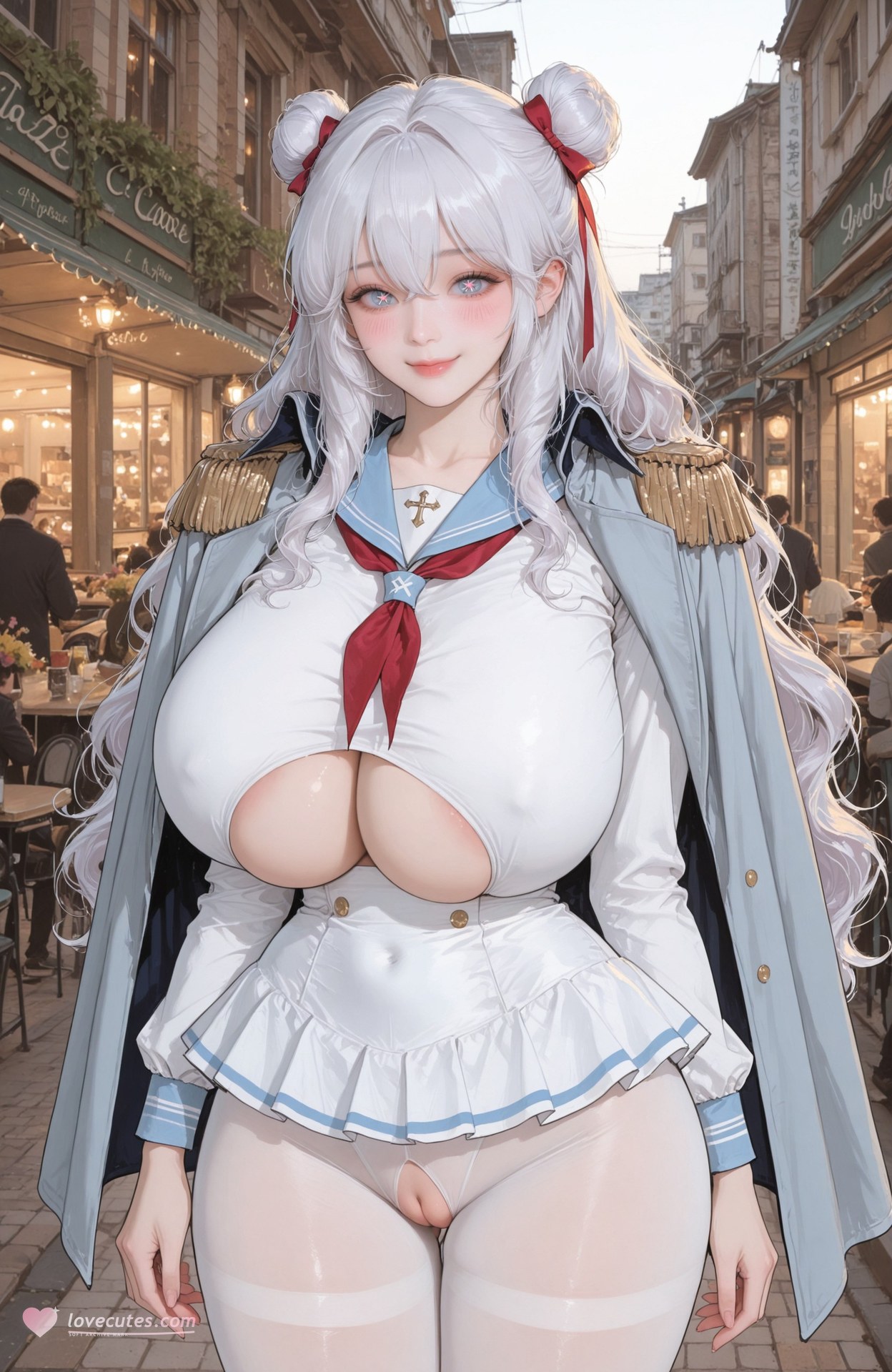 AI Generated Anime Girl - Azur Lane Le Malin uniform styling, explicit nude detail AI 이미지 갤러리 101P