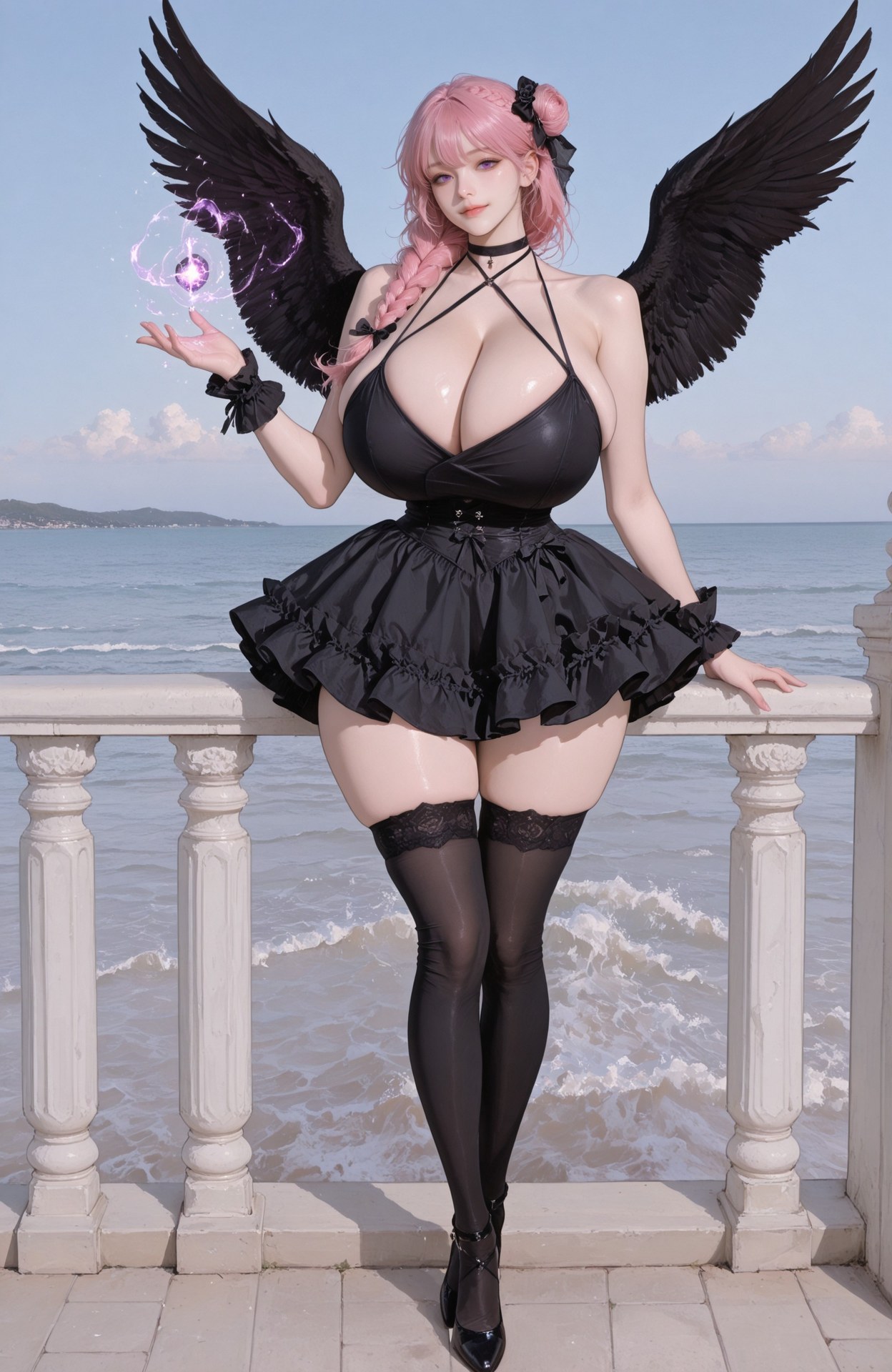 AI Generated Anime Girl - Goddess of Victory NIKKE Dorothy 2 bộ ảnh AI lace lingerie, black stockings, wet-look styling, nude styling 73P