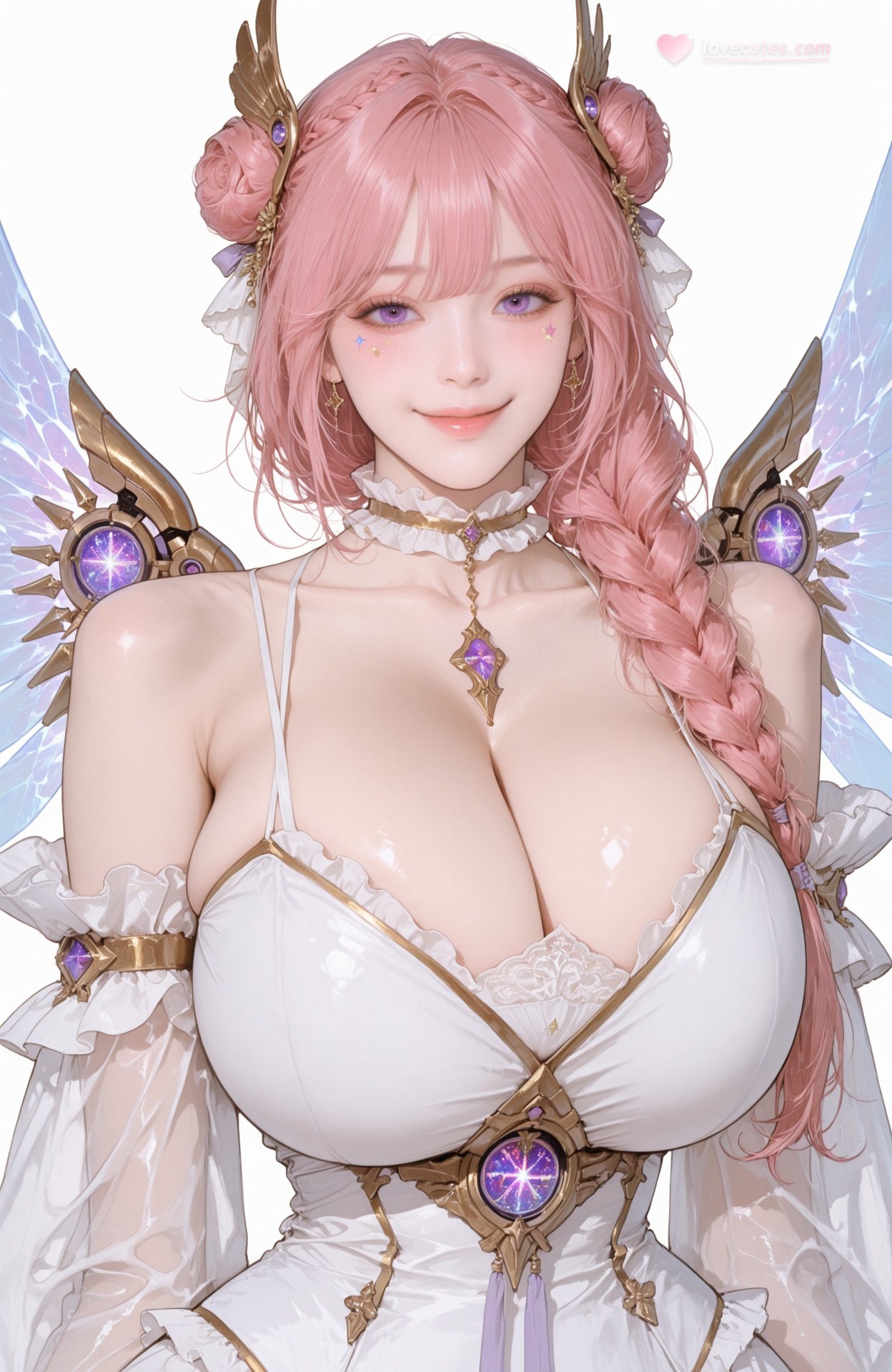 AI Generated Anime Girl - Goddess of Victory NIKKE Dorothy: lace lingerie, bodysuit, white stockings, wet-look styling, explicit nude detail 96P