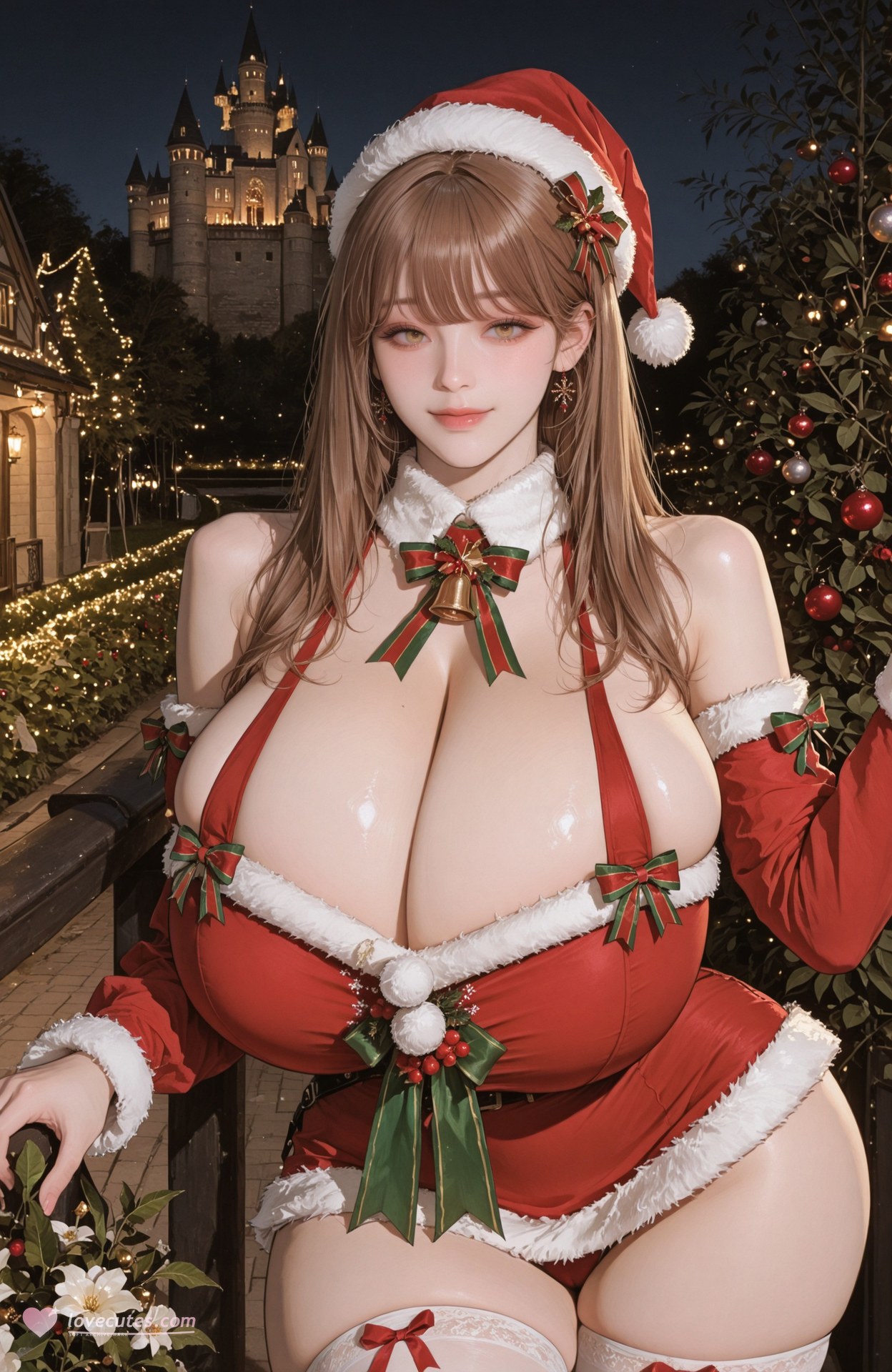 AI Generated Anime Girl - Goddess of Victory NIKKE Emma: lace lingerie, white stockings, explicit nude detail 83P