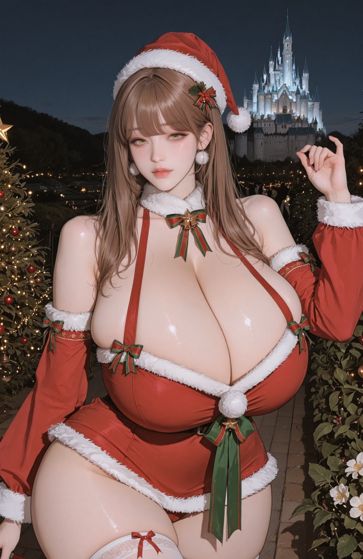 AI Generated Anime Girl - Goddess of Victory NIKKE Emma: lace lingerie, white stockings, explicit nude detail 83P