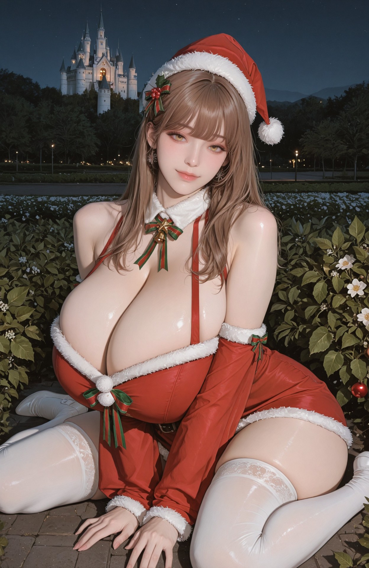 AI Generated Anime Girl - Goddess of Victory NIKKE Emma: lace lingerie, white stockings, explicit nude detail 83P