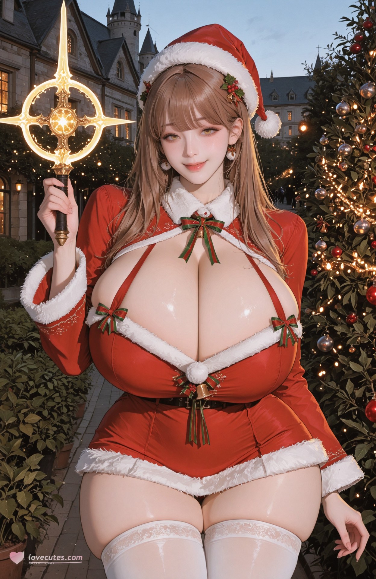 AI Generated Anime Girl - Goddess of Victory NIKKE Emma: lace lingerie, white stockings, explicit nude detail 83P