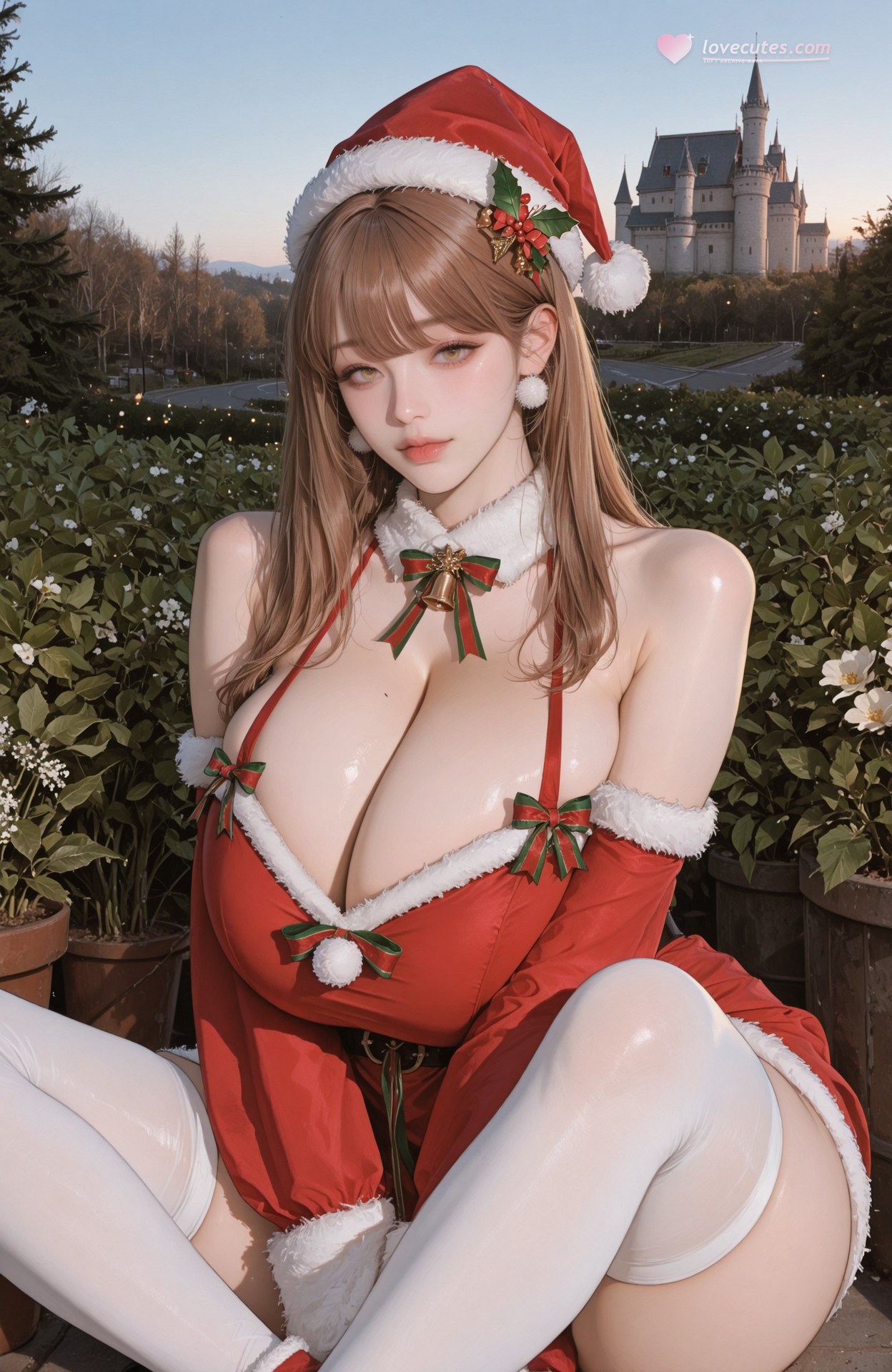 AI Generated Anime Girl - Goddess of Victory NIKKE Emma: lace lingerie, white stockings, explicit nude detail 83P