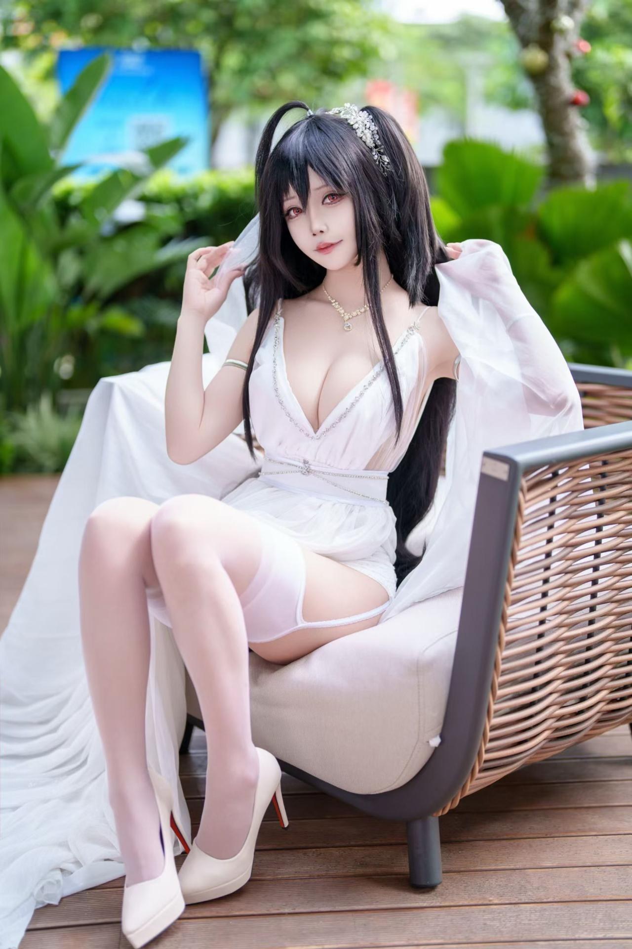 [cosplay] 抱走莫子aa - 碧蓝航线 大凤：誓约花嫁花嫁白纱美胸 27P 繁體版