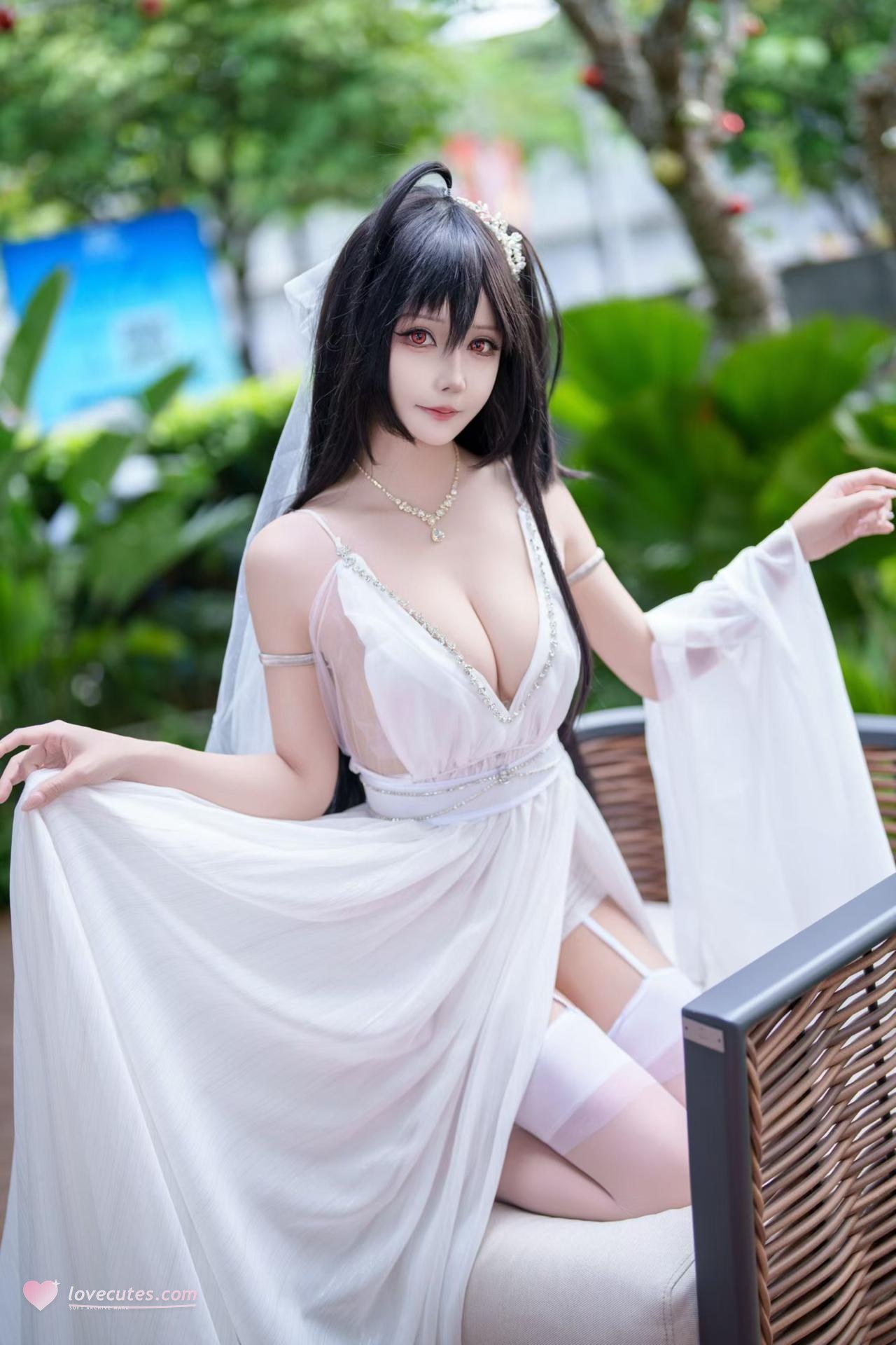 [cosplay] 抱走莫子aa - 碧蓝航线 大凤：誓约花嫁花嫁白纱美胸 27P 繁體版