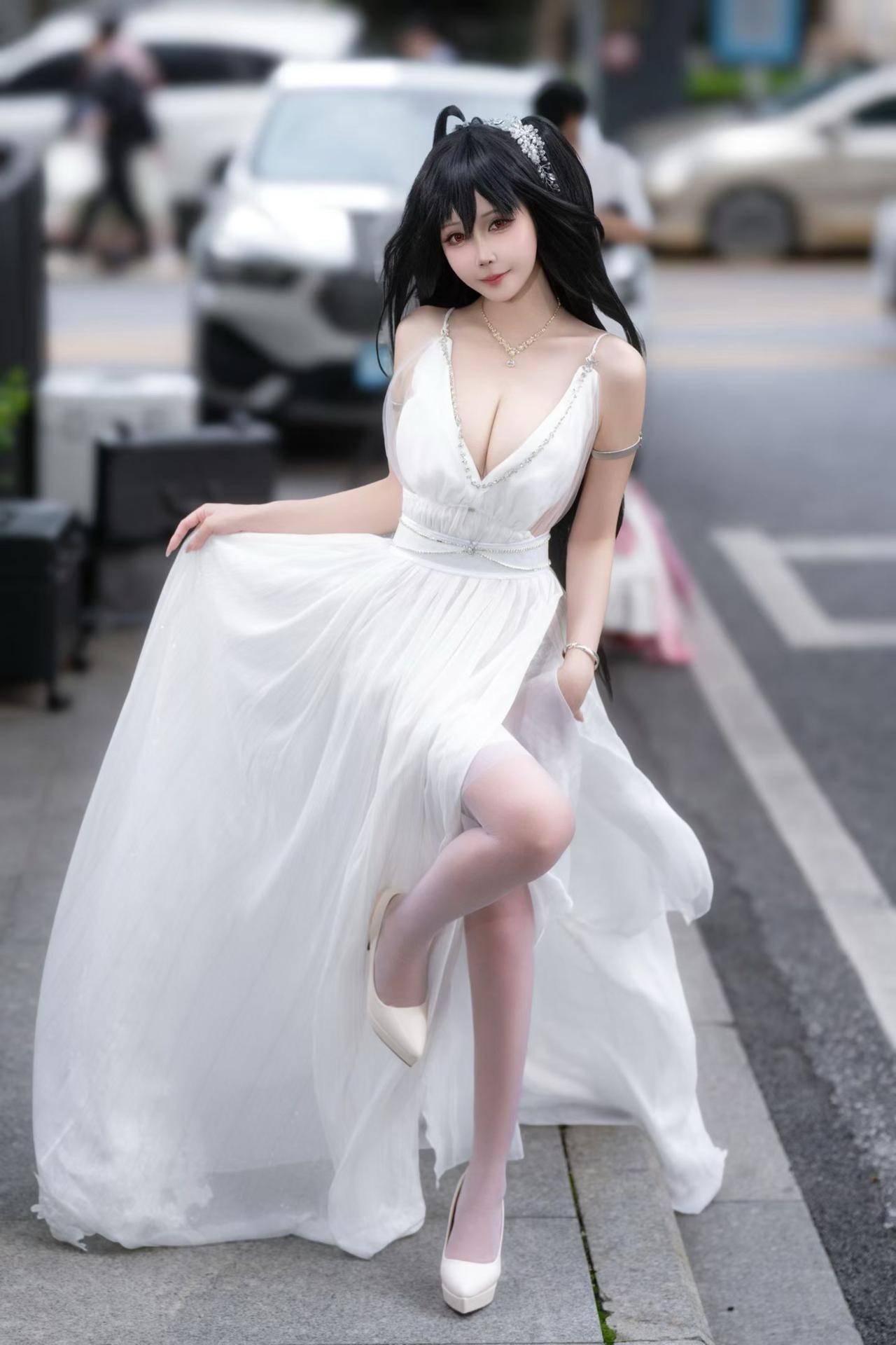 [cosplay] 抱走莫子aa - 碧蓝航线 大凤：誓约花嫁花嫁白纱美胸 27P 繁體版